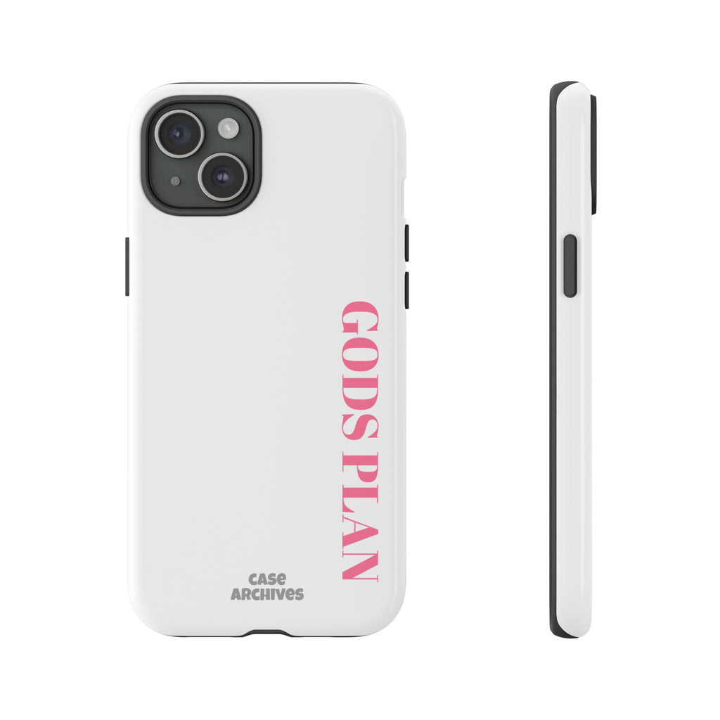 Phone Case — GODS PLAN Vertical Pink Text Religious iPhone Cover
