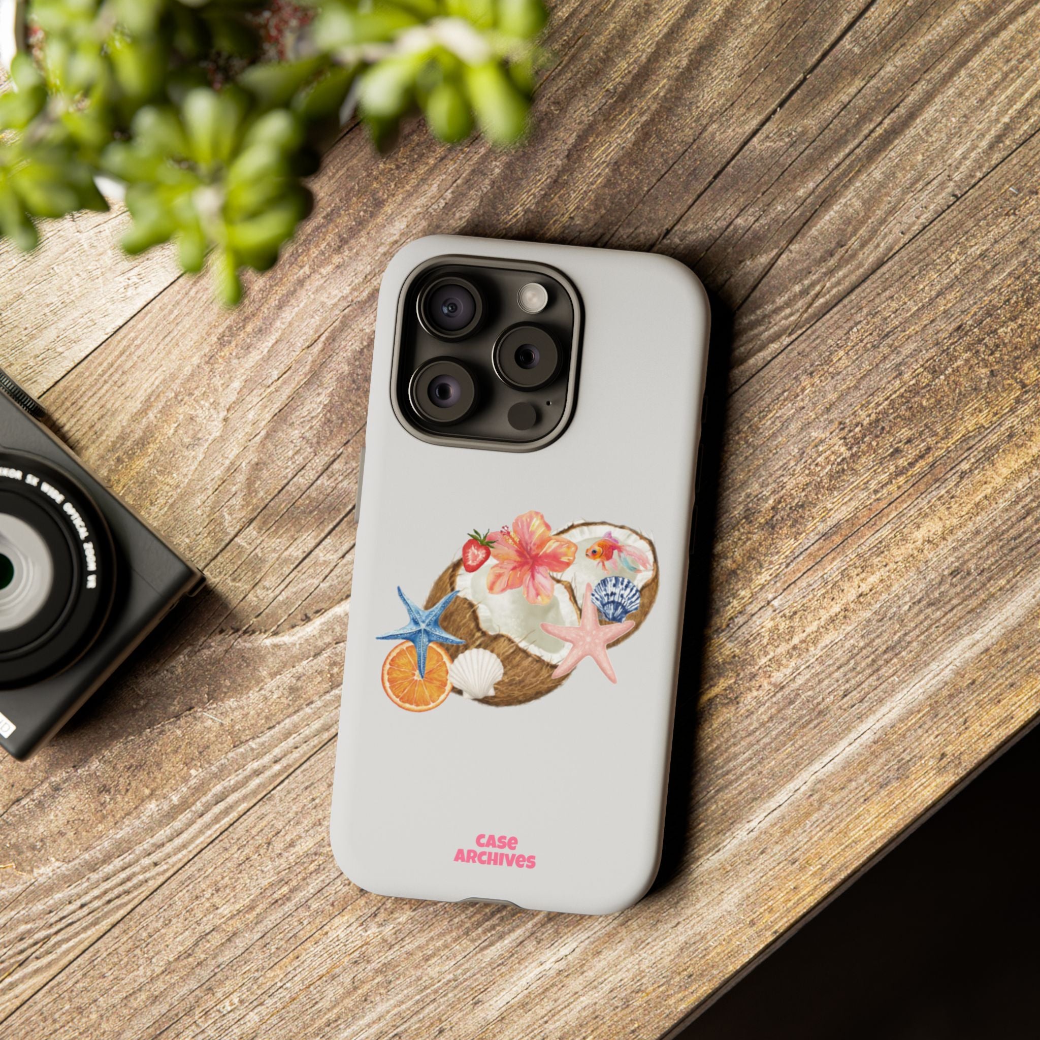 Beach Shells Tough Phone Case — Tropical Starfish & Hibiscus Design
