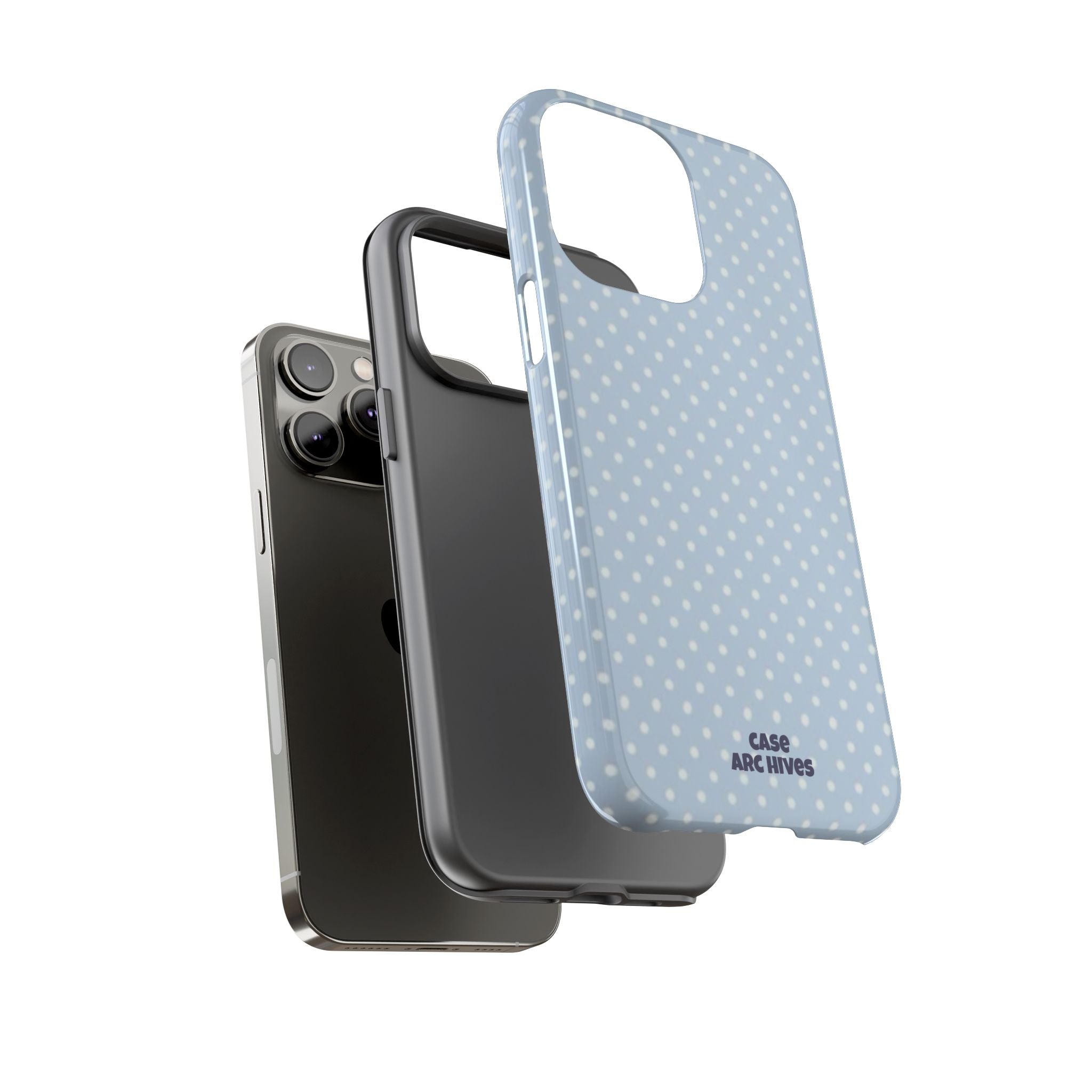 Pastel Blue Polka Dot Tough Phone Case — Protective iPhone Cover