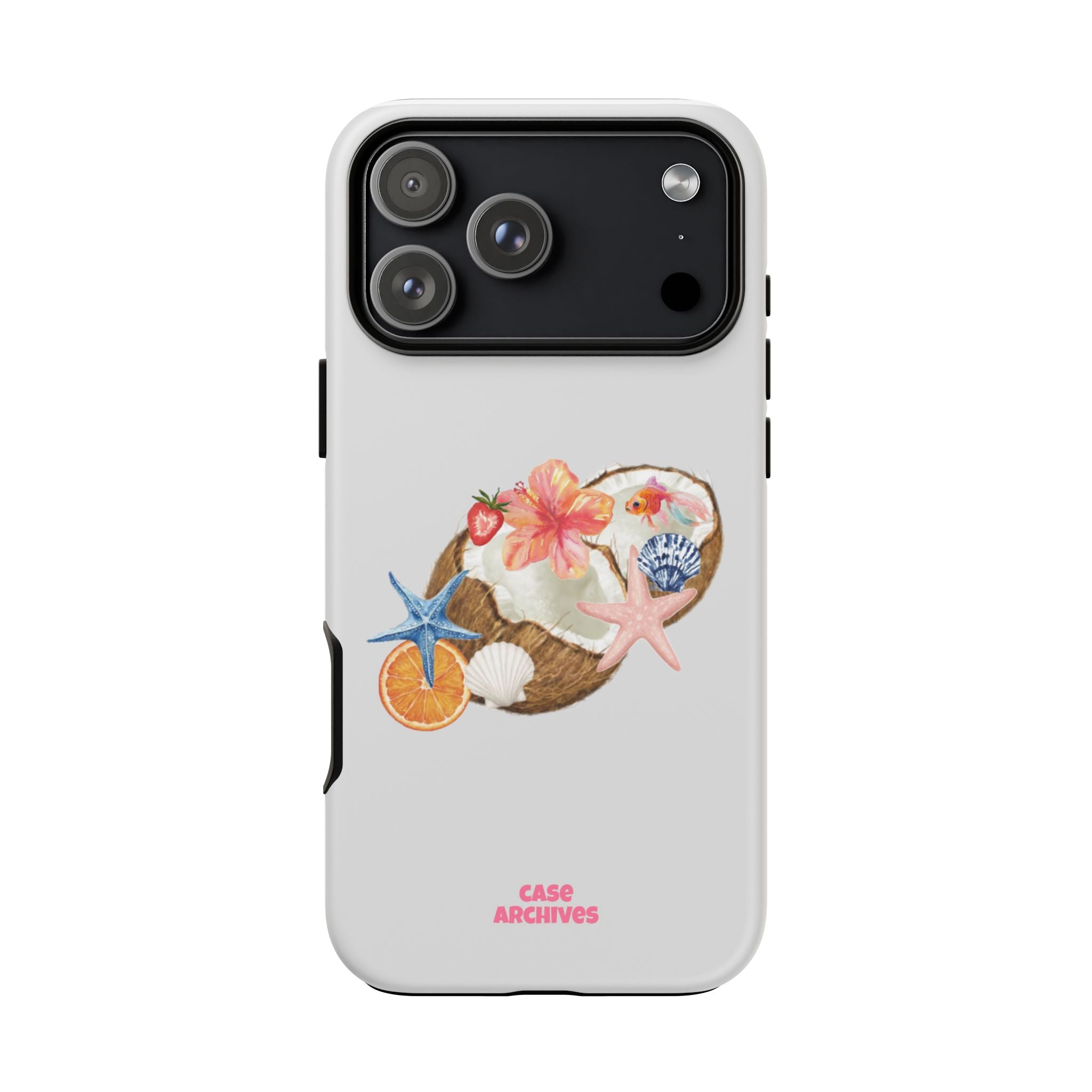 Beach Shells Tough Phone Case — Tropical Starfish & Hibiscus Design