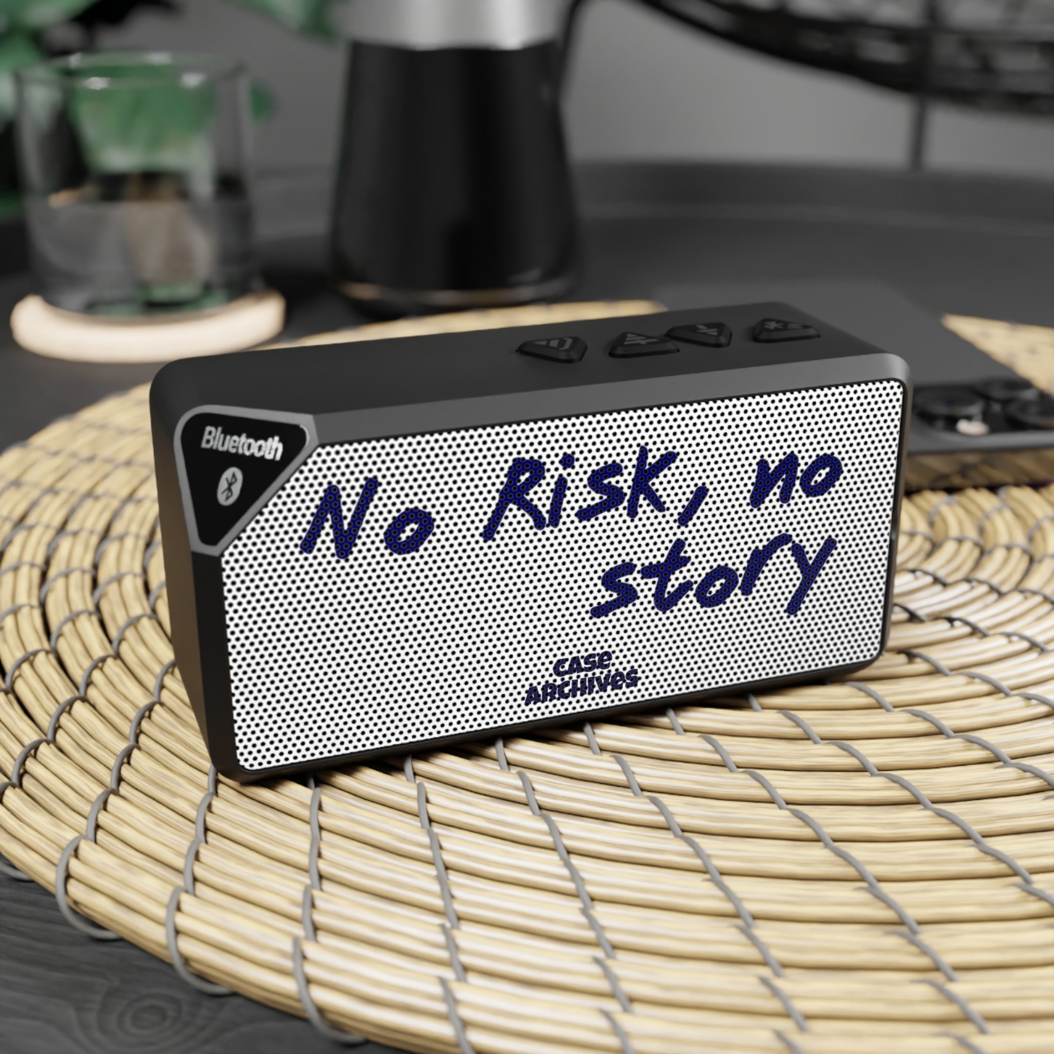 Bluetooth Speaker — “No Risk, No Story” Portable Wireless Speaker