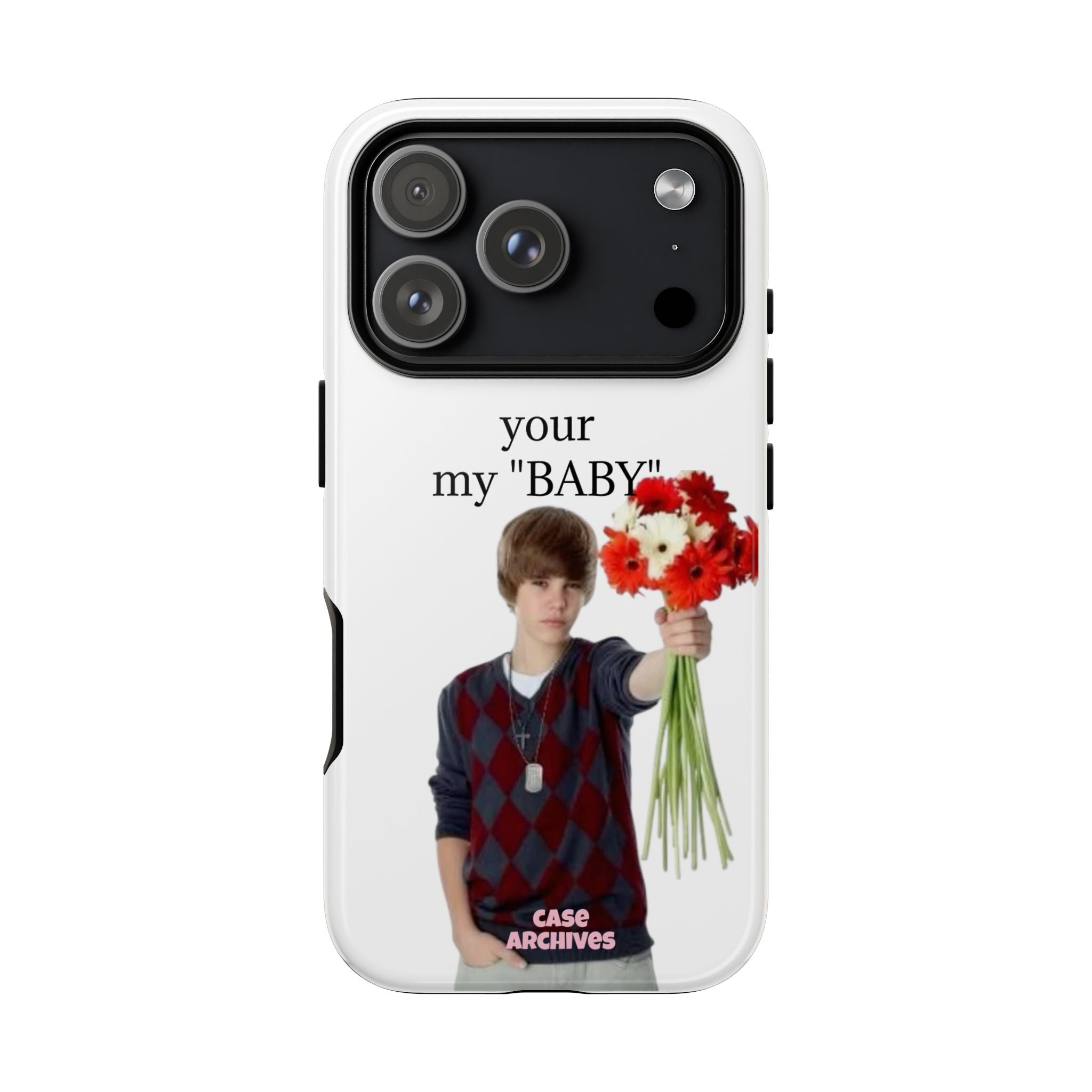 “your my 'BABY'” Justin Retro Photo Floral Design