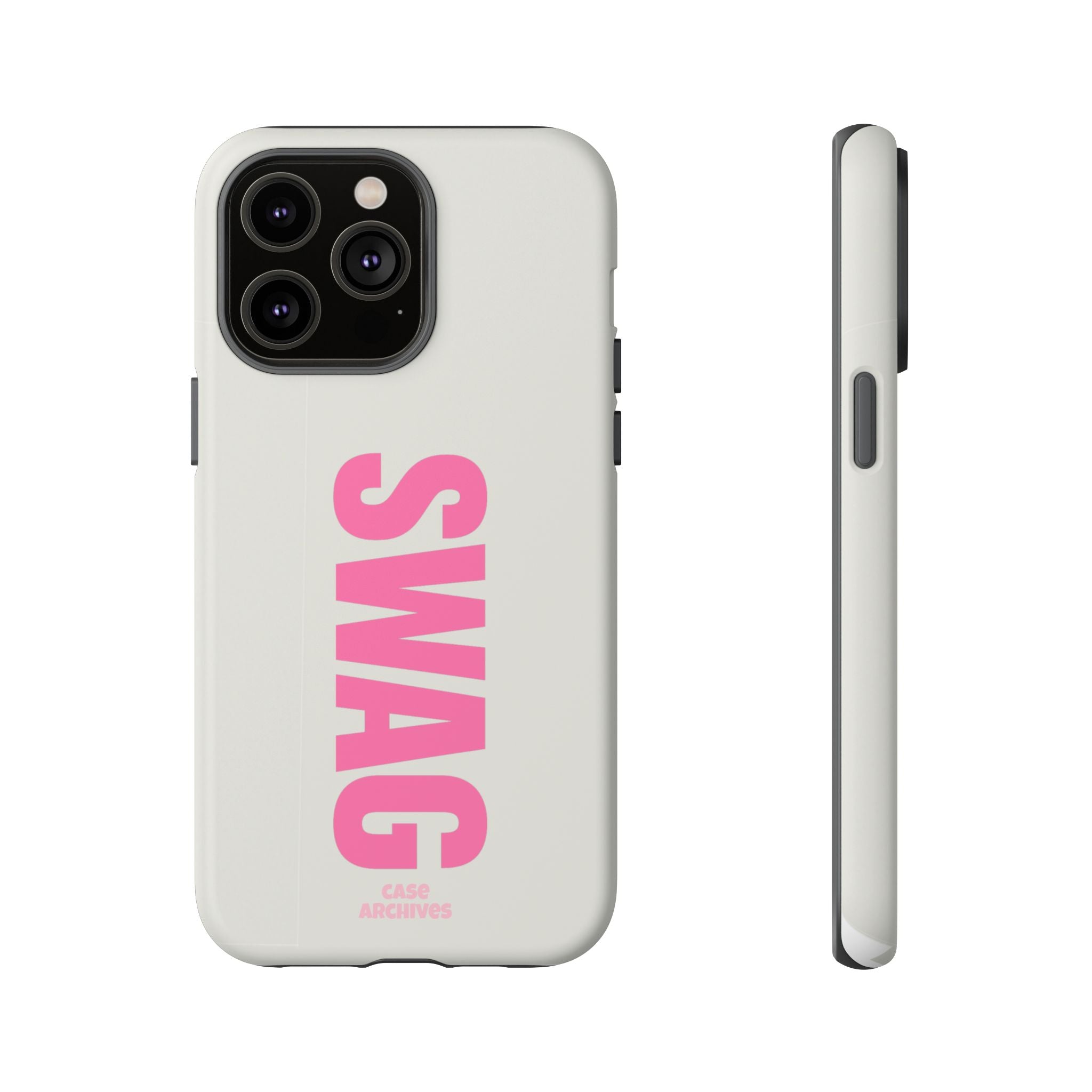 SWAG Phone Case — Bold Pink Vertical Text Tough Case