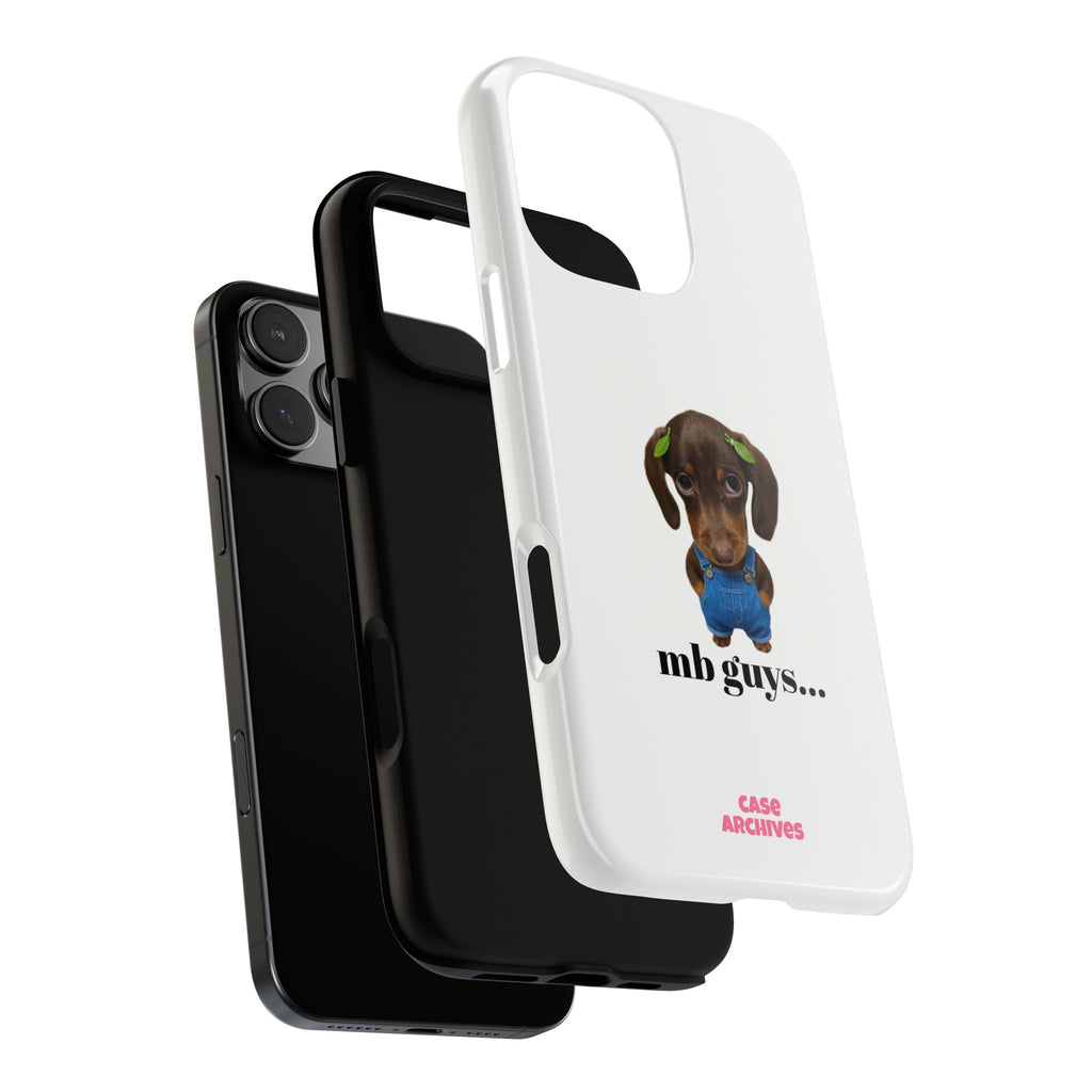 Phone Case — Cute Dachshund Puppy Design with 'nb guys...' Text