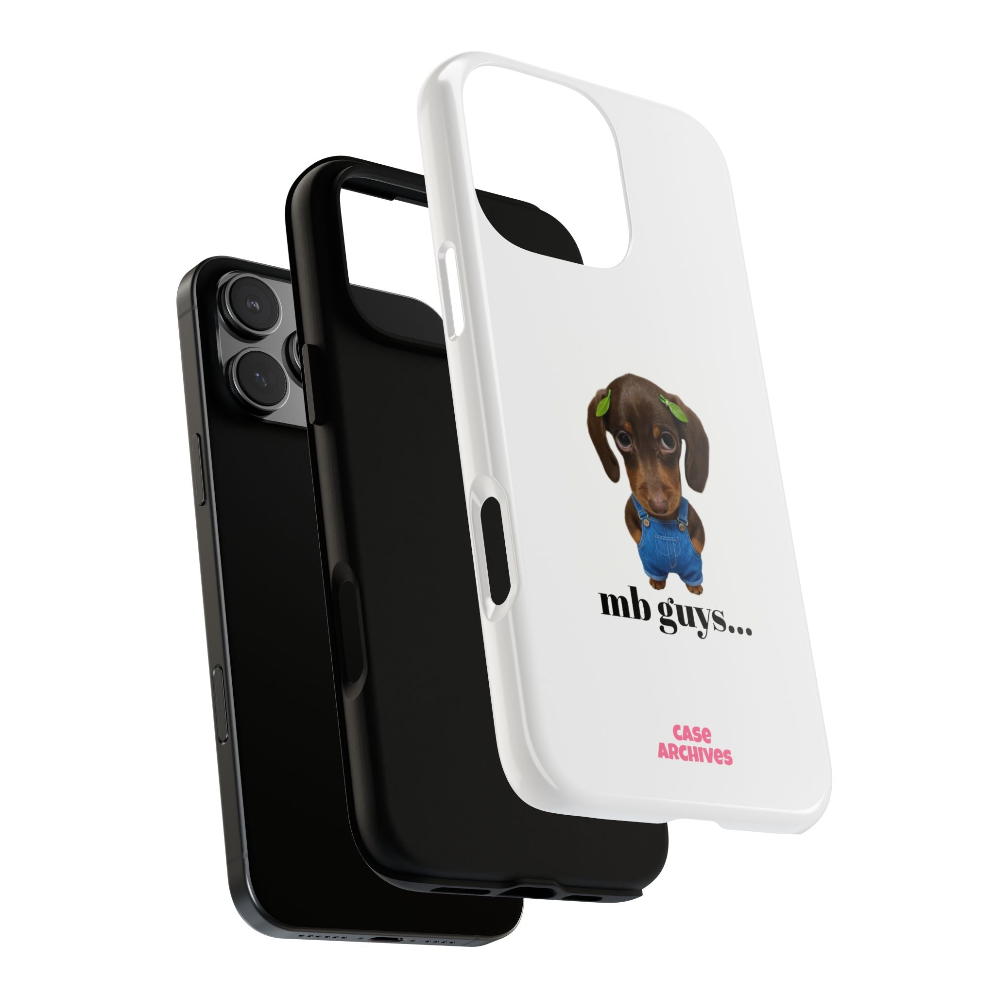 Phone Case — Cute Dachshund Puppy Design with 'nb guys...' Text