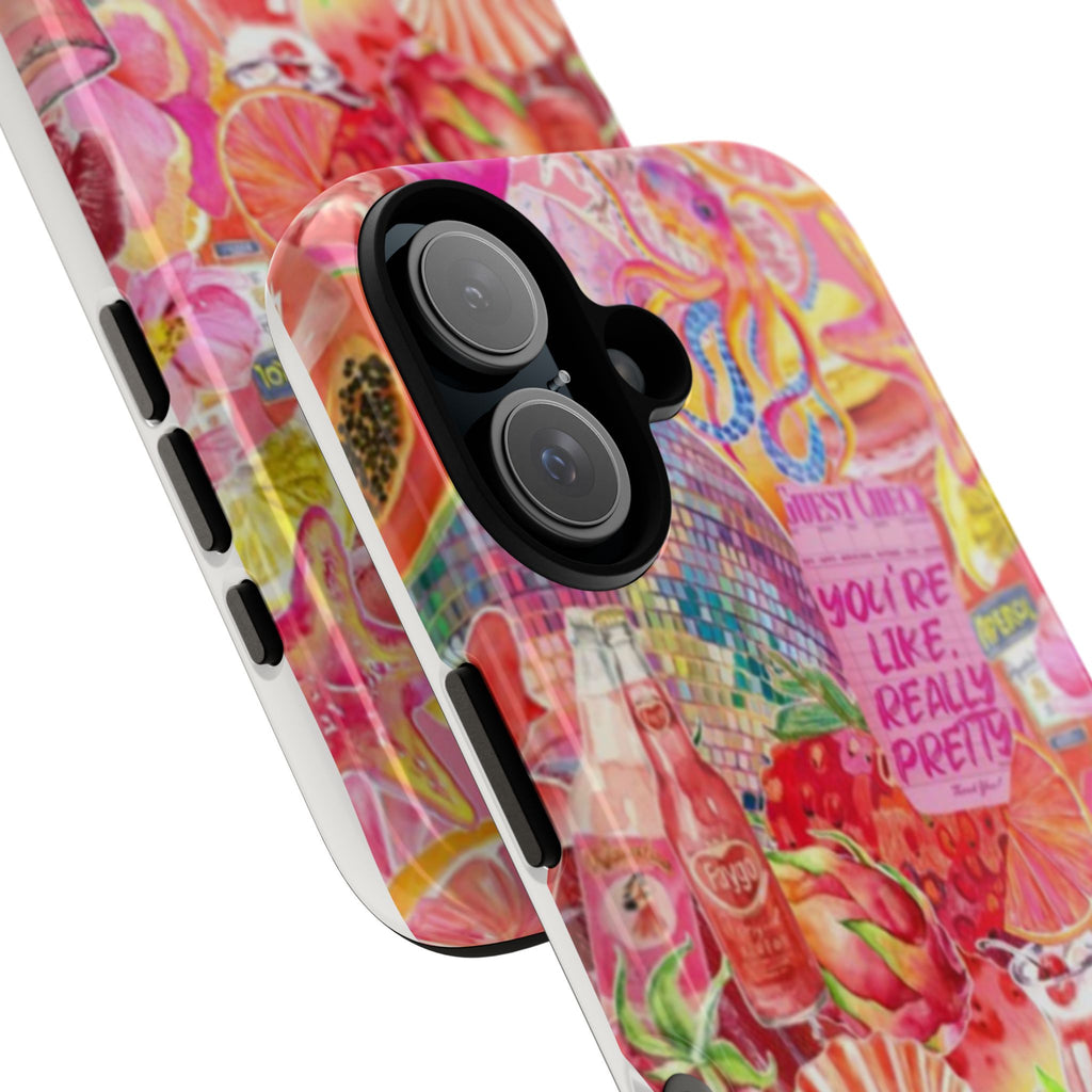 Phone Case — Pink Tropical Collage "You're Like, Really Pretty"