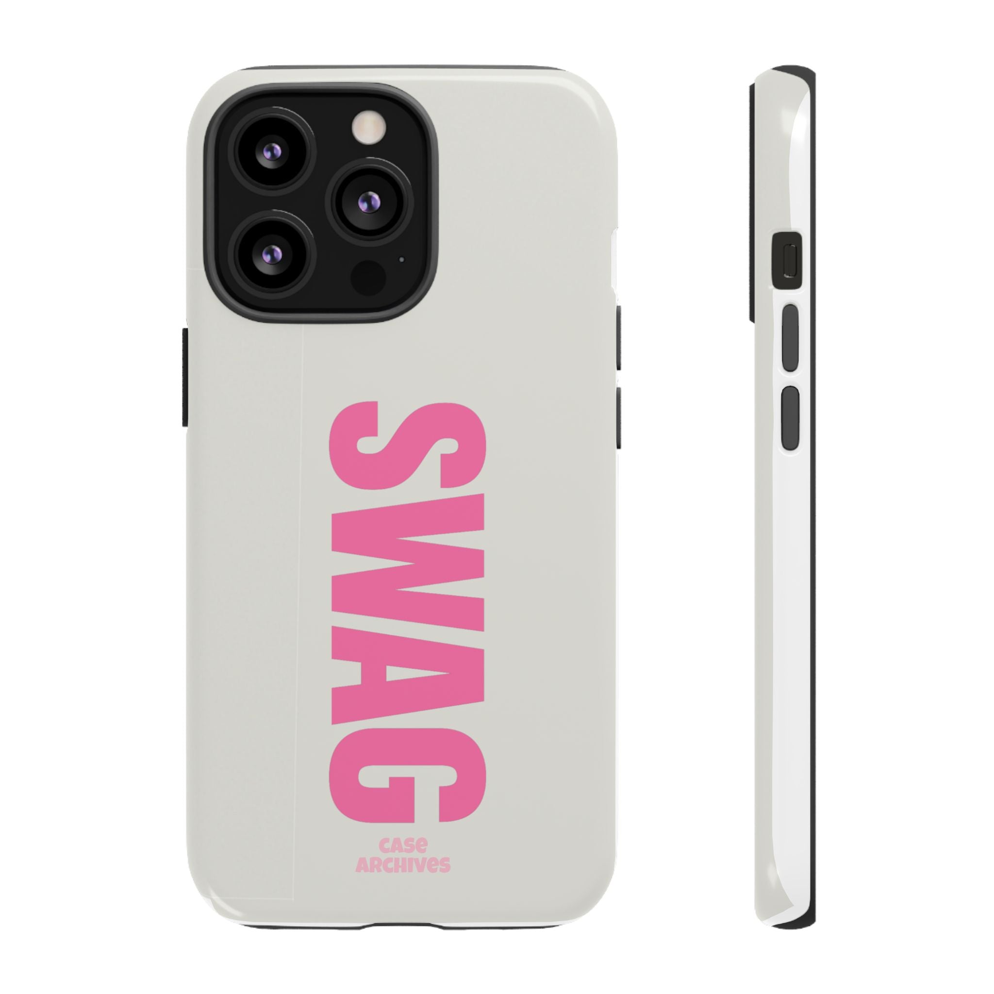 SWAG Phone Case — Bold Pink Vertical Text Tough Case
