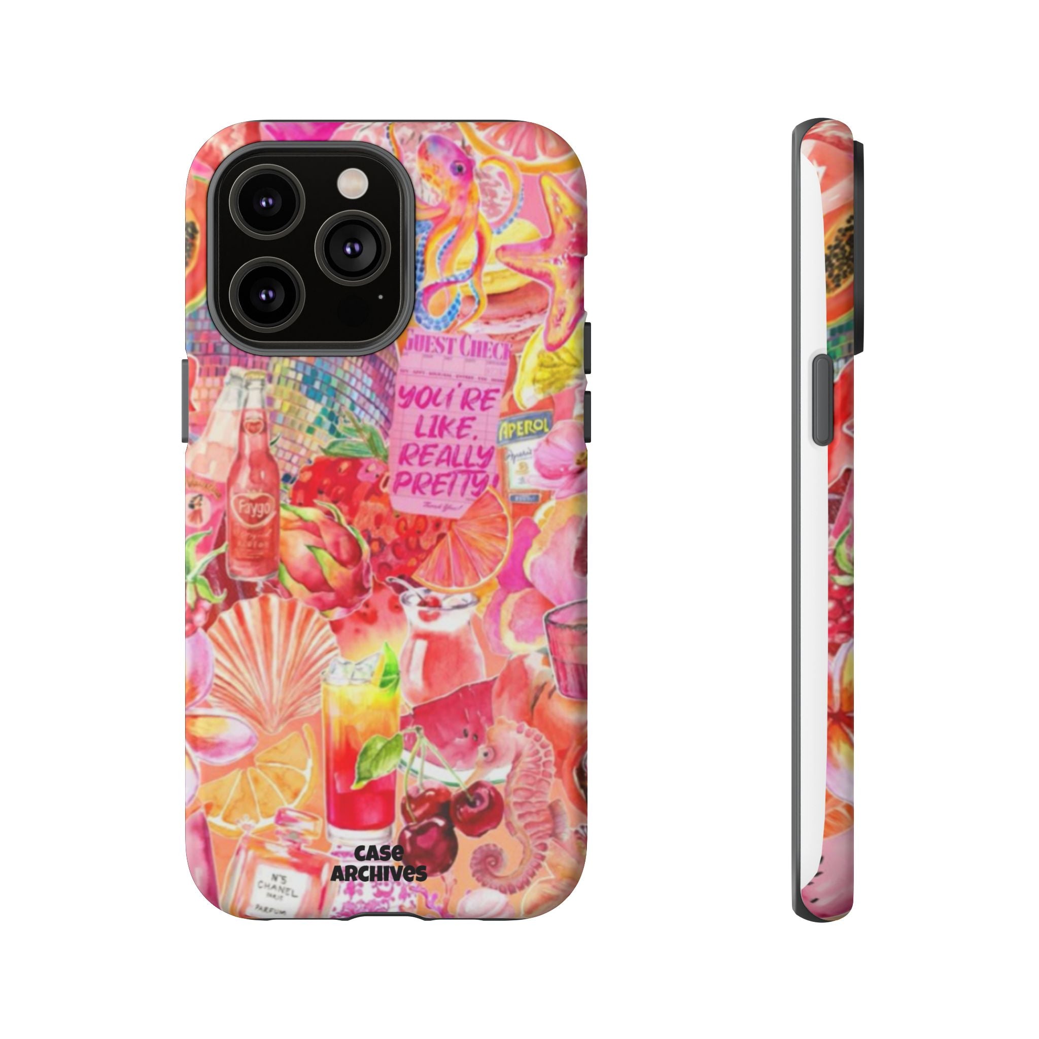 Phone Case — Pink Tropical Collage "You're Like, Really Pretty"