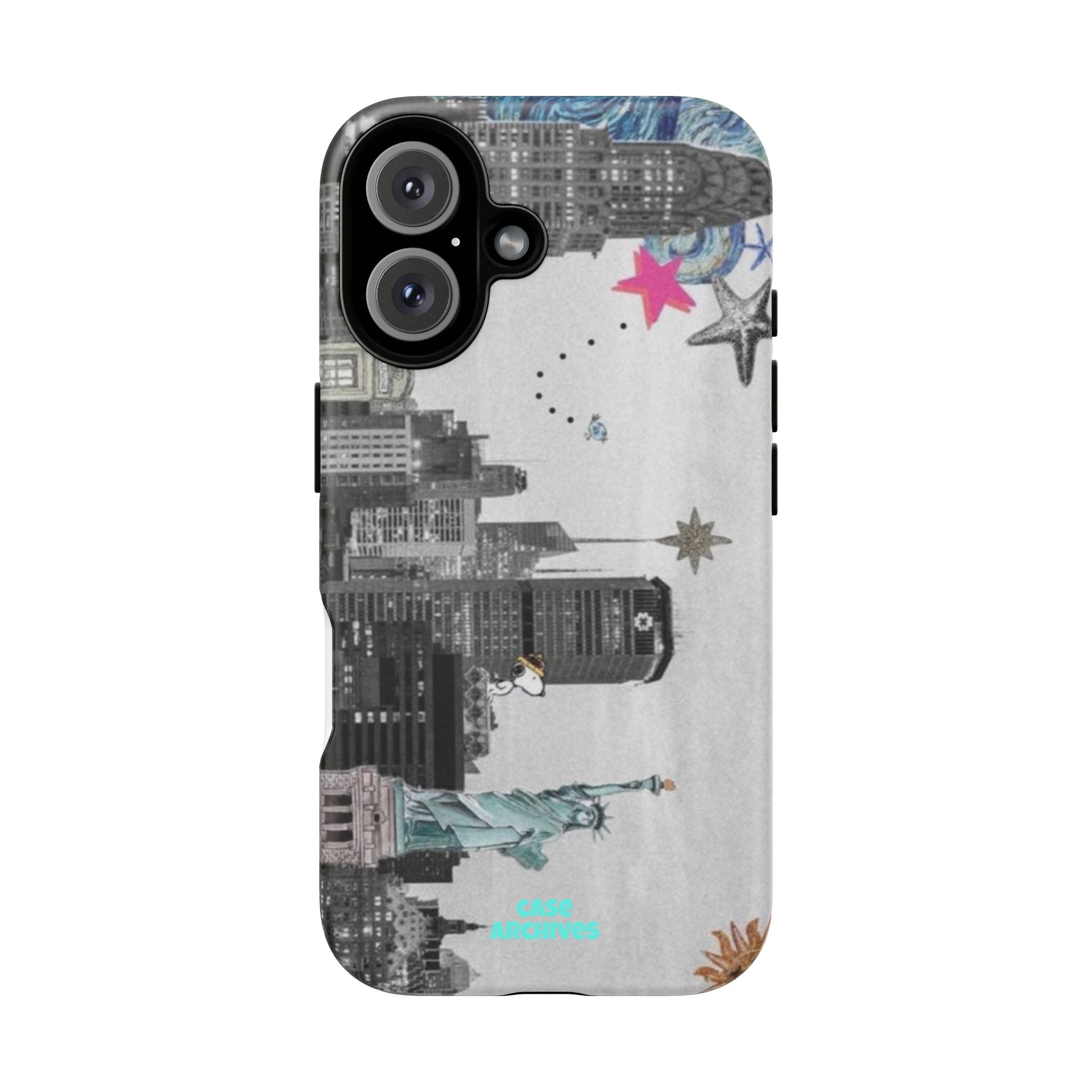 City Skyline Tough Phone Case – Statue of Liberty Urban Art Protective Cover
