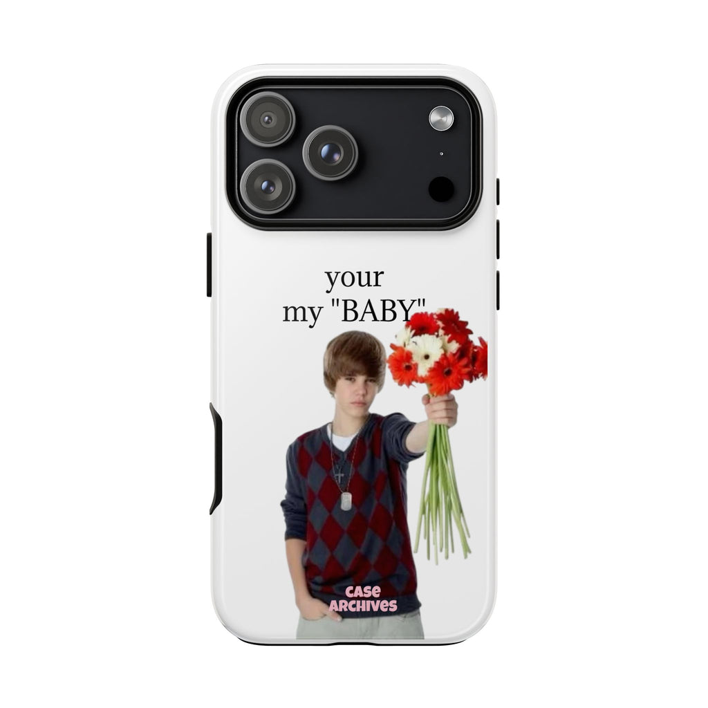 “your my 'BABY'” Justin Retro Photo Floral Design