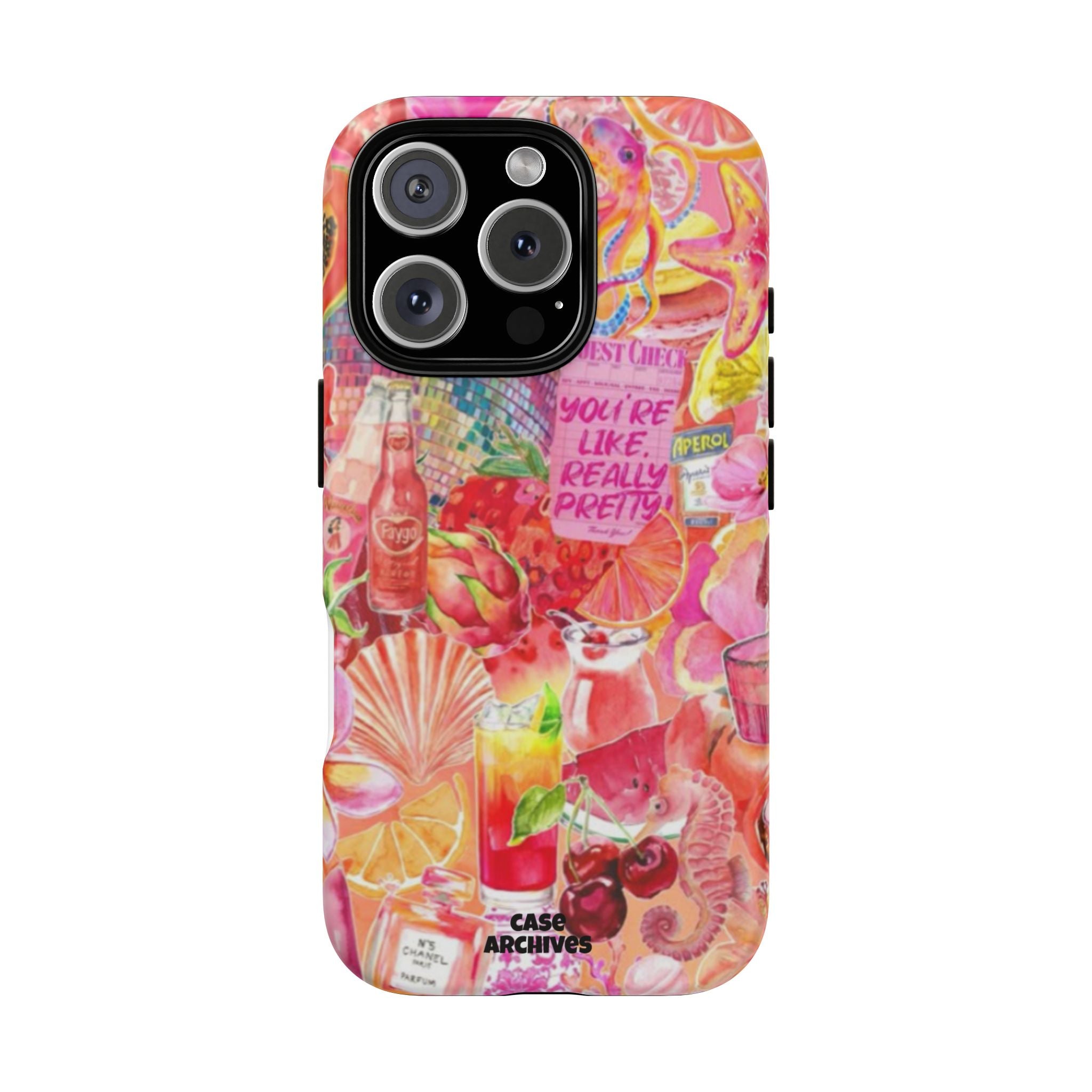 Phone Case — Pink Tropical Collage "You're Like, Really Pretty"