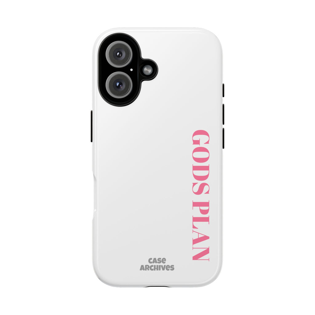 Phone Case — GODS PLAN Vertical Pink Text Religious iPhone Cover