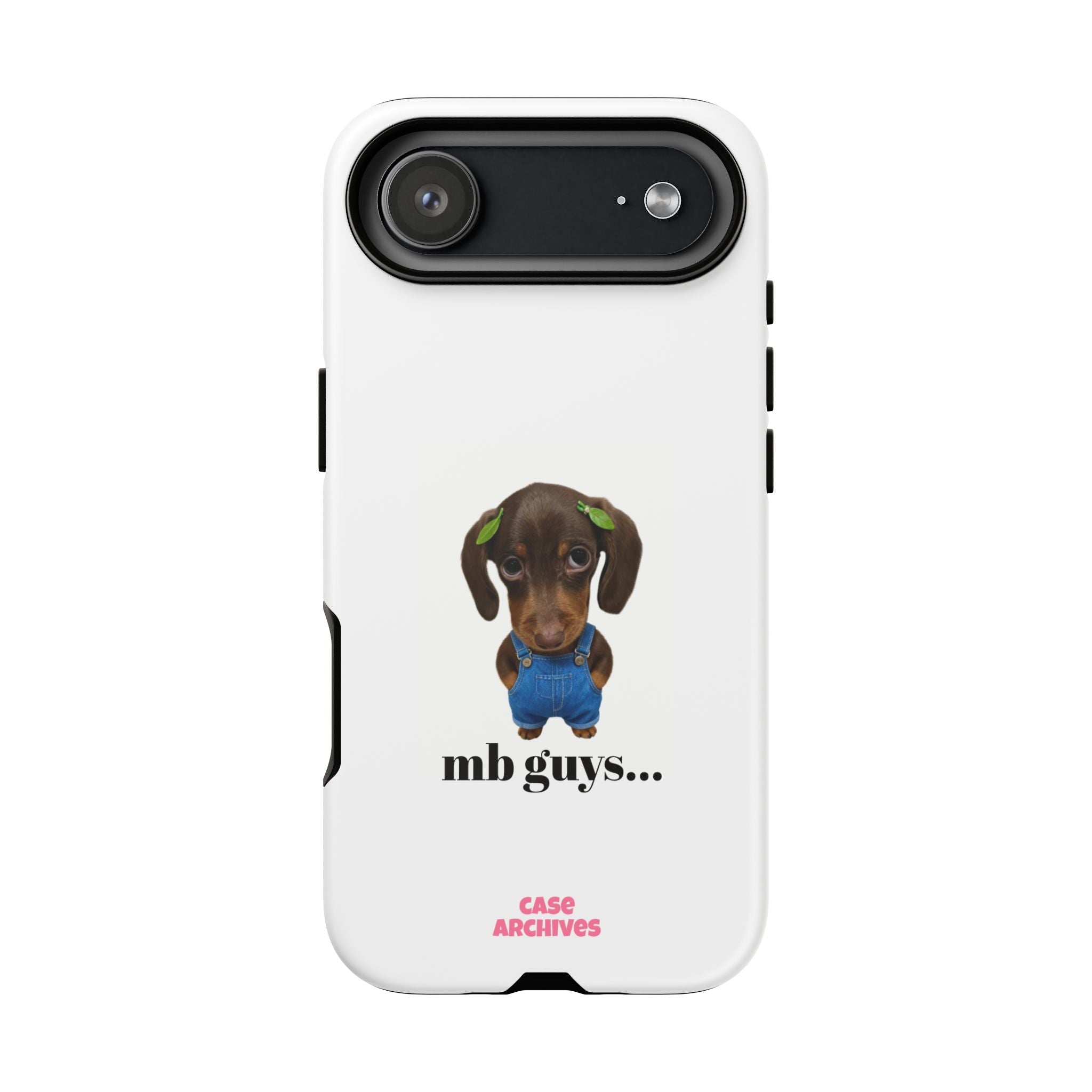Phone Case — Cute Dachshund Puppy Design with 'nb guys...' Text