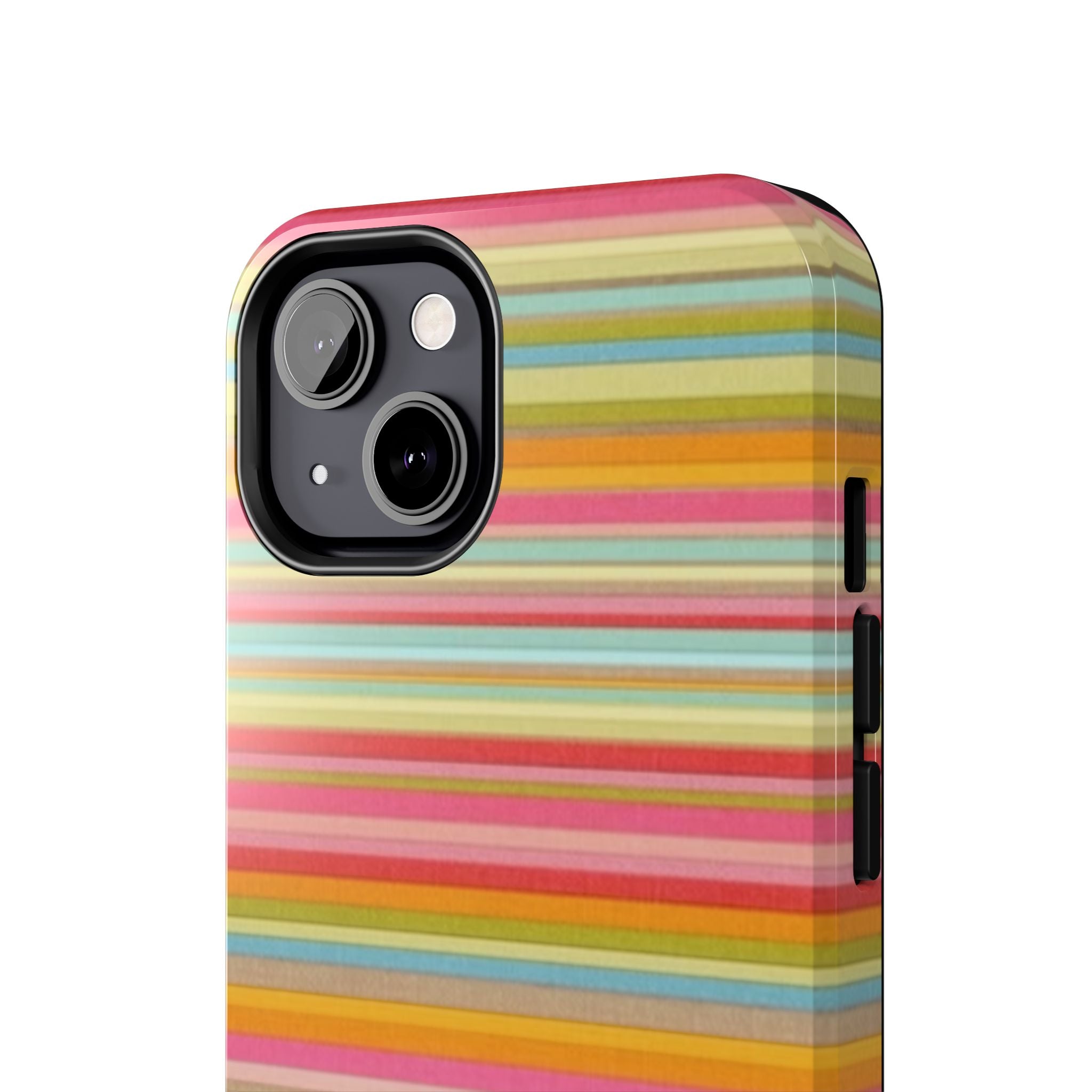 Tough Phone Case — Colorful Retro Striped Protective Cover