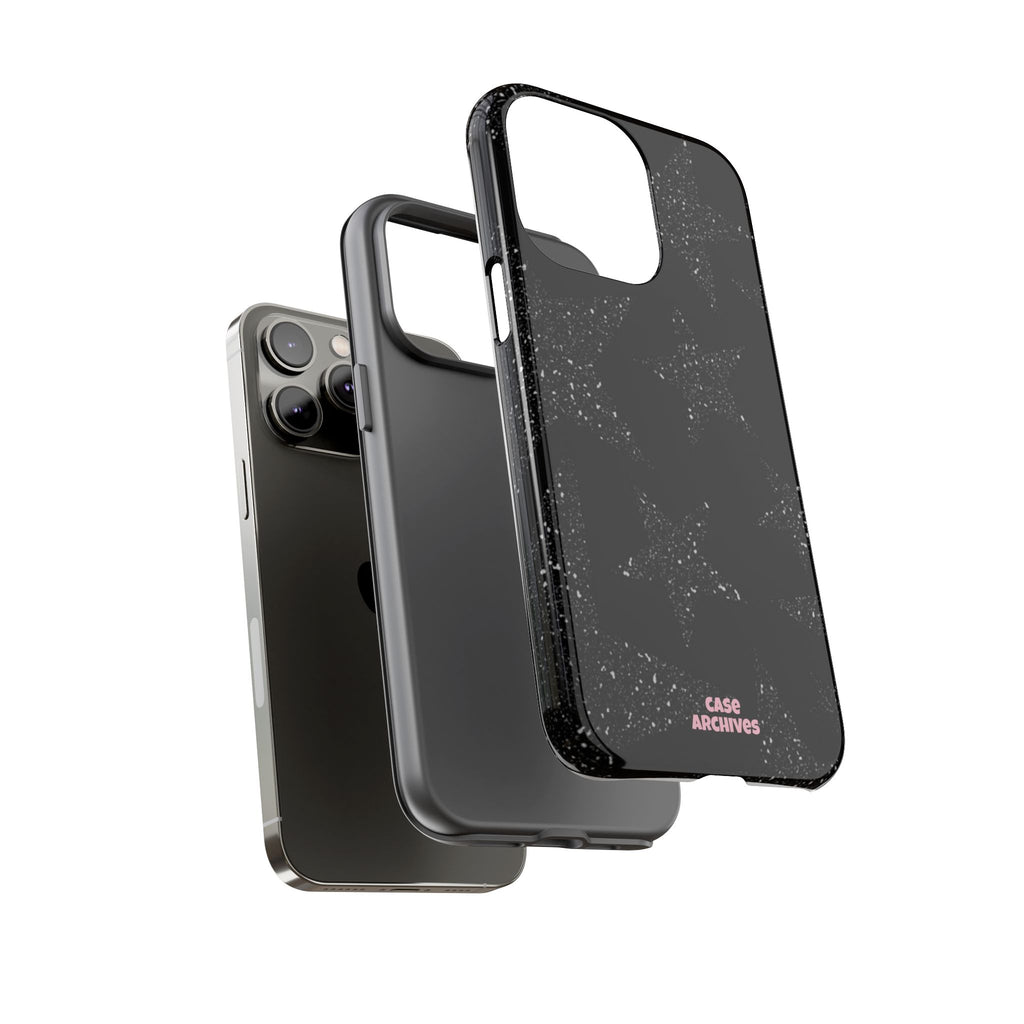 Glitter Star Tough Case — Black Sparkle Phone Protection