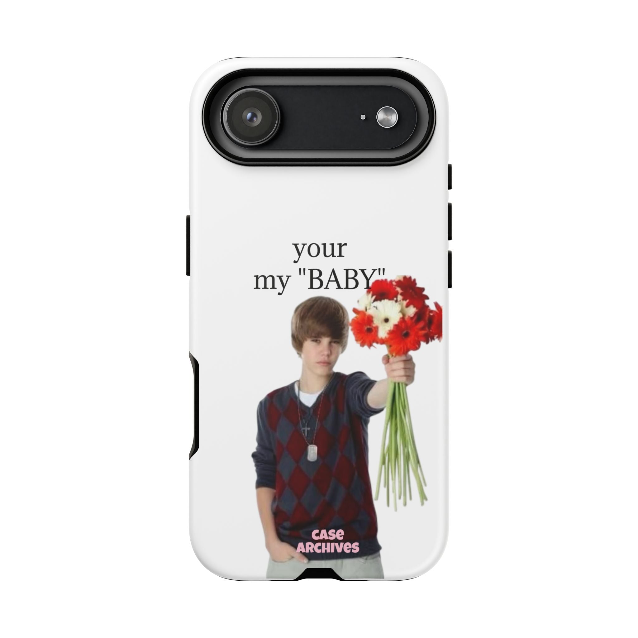 “your my 'BABY'” Justin Retro Photo Floral Design