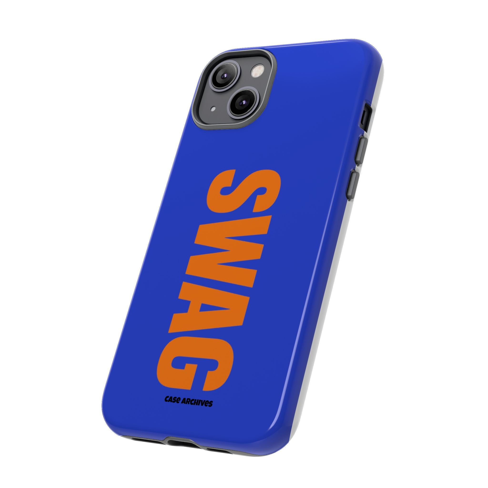 SWAG phone case | Tough Cases blue orange typography
