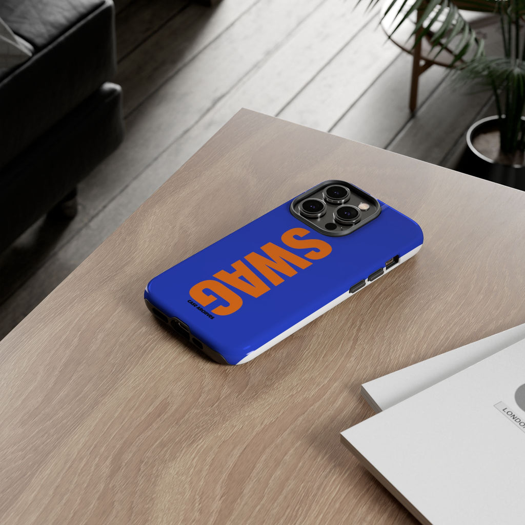 SWAG phone case | Tough Cases blue orange typography