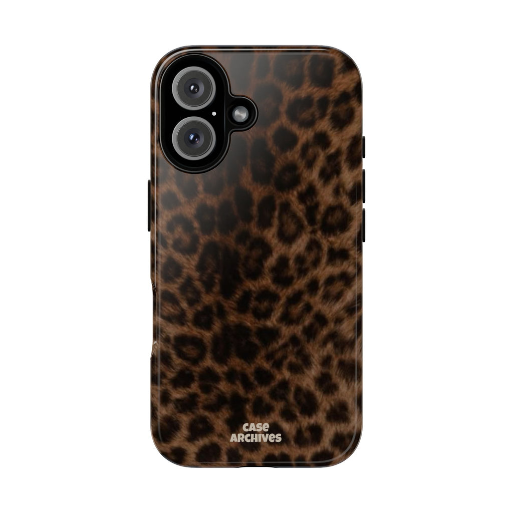 Leopard Print Phone Case — Protective Tough Case with Brown Animal Print