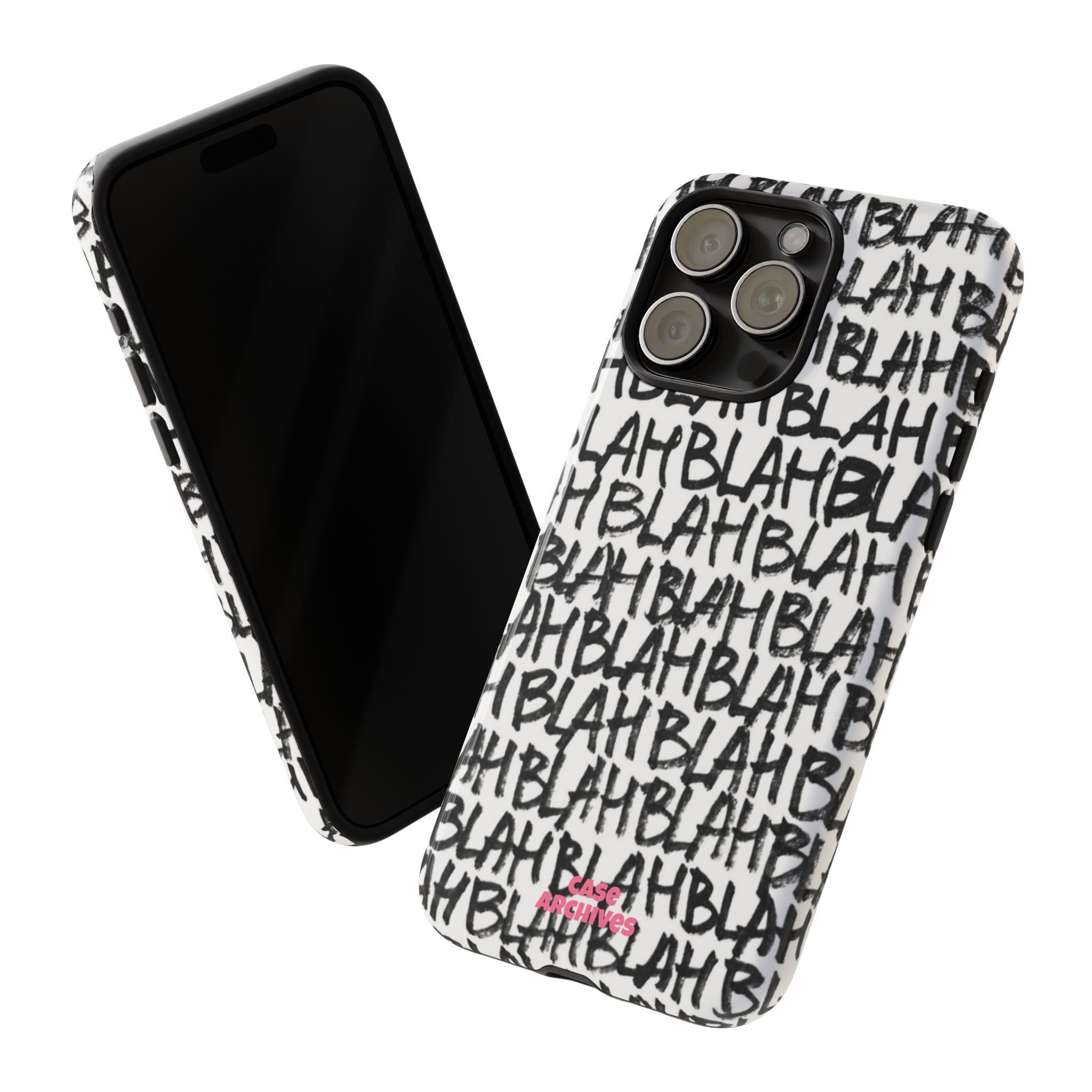 Phone Case — 'BLAH BLAH' Graffiti Text Protective Tough Case