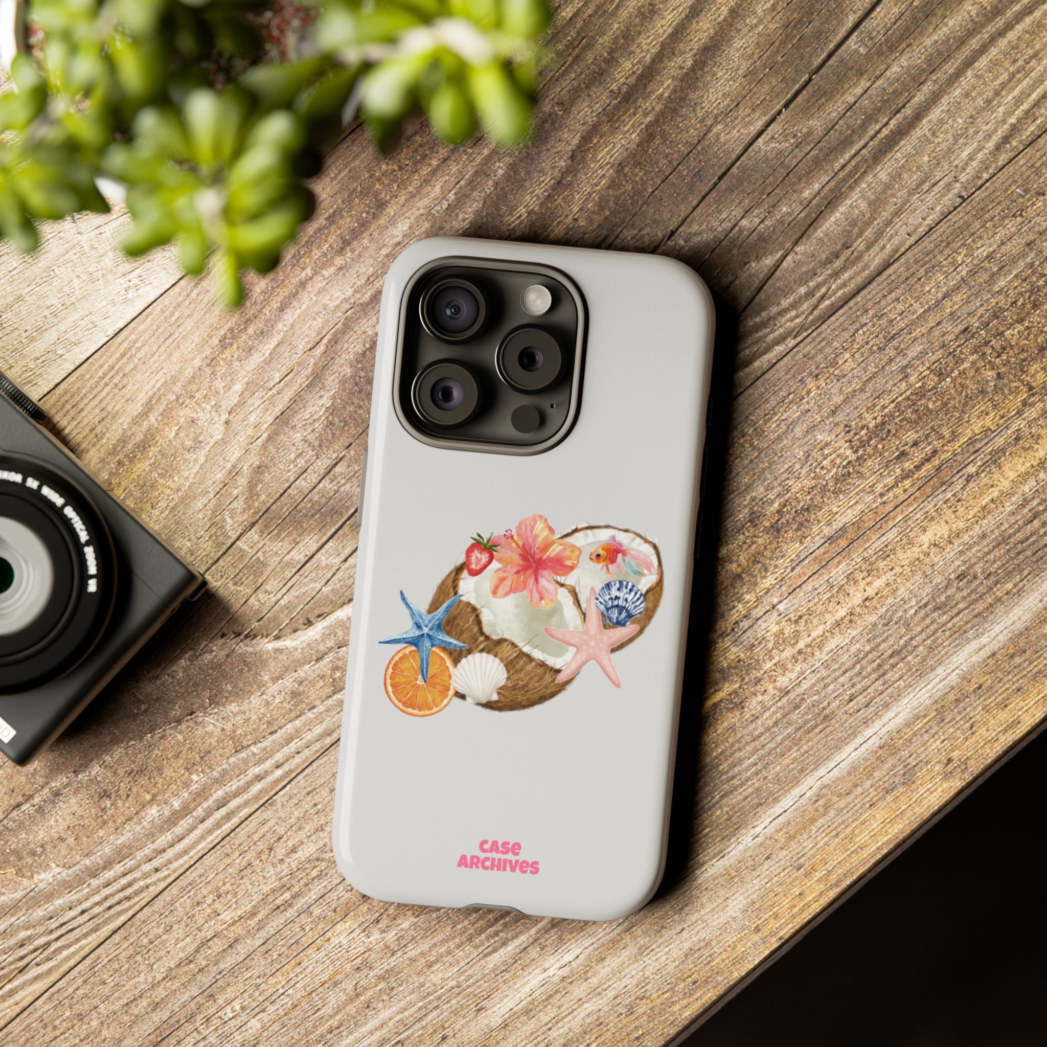 Beach Shells Tough Phone Case — Tropical Starfish & Hibiscus Design