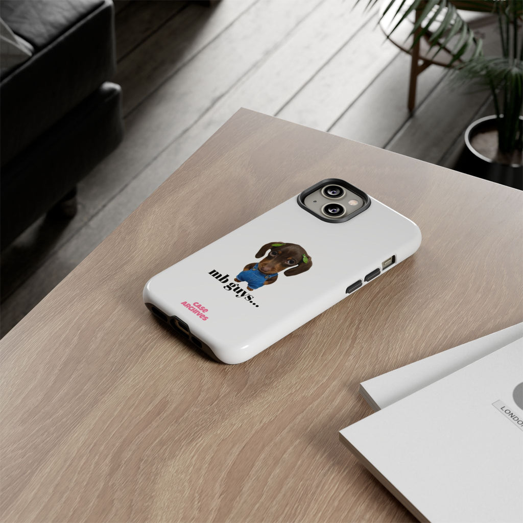 Phone Case — Cute Dachshund Puppy Design with 'nb guys...' Text