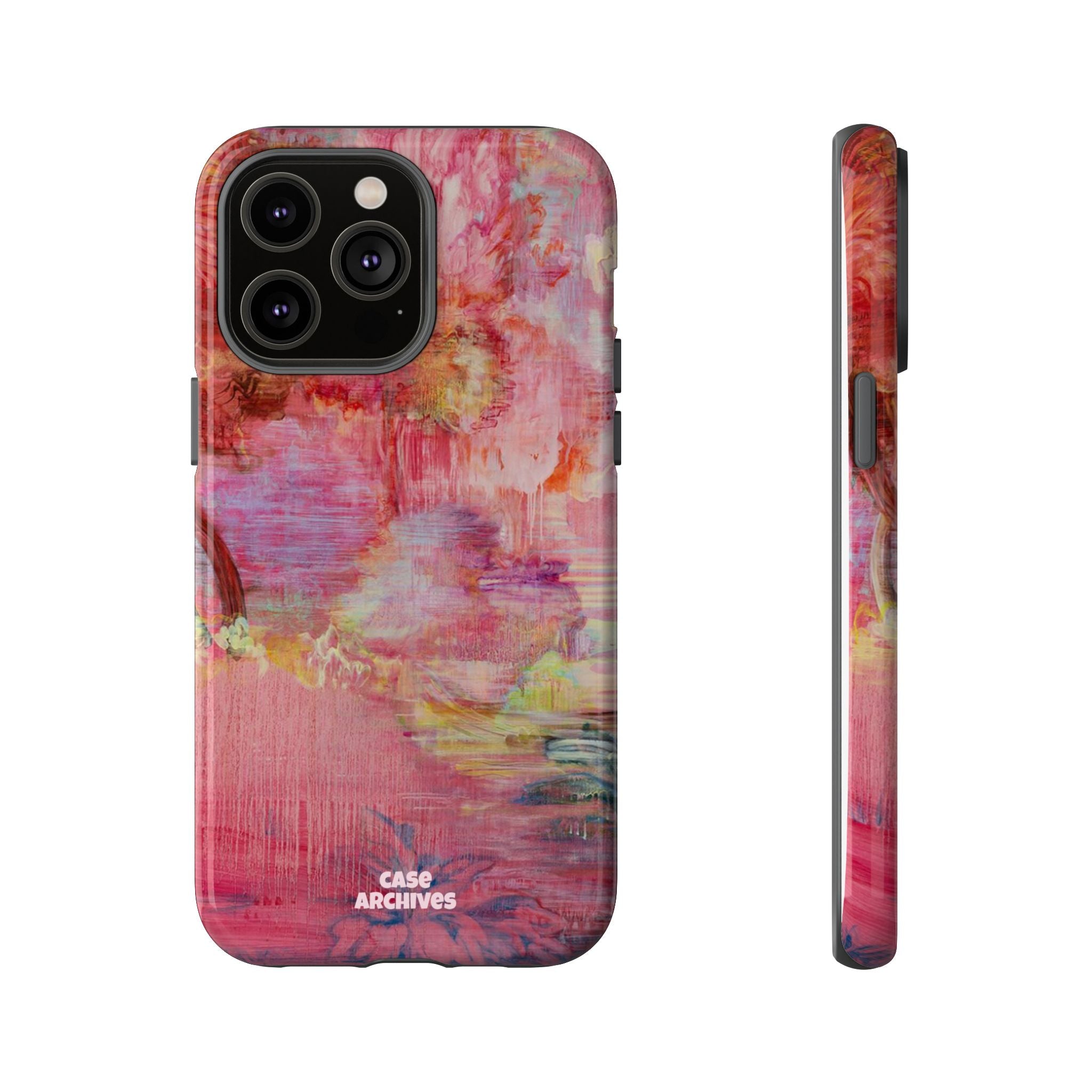 Floral Pink Abstract Phone Case — Tough Durable iPhone Cover