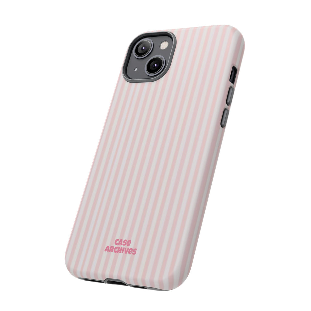 Pink Pastel Stripe Tough Phone Case — Protective iPhone Cover