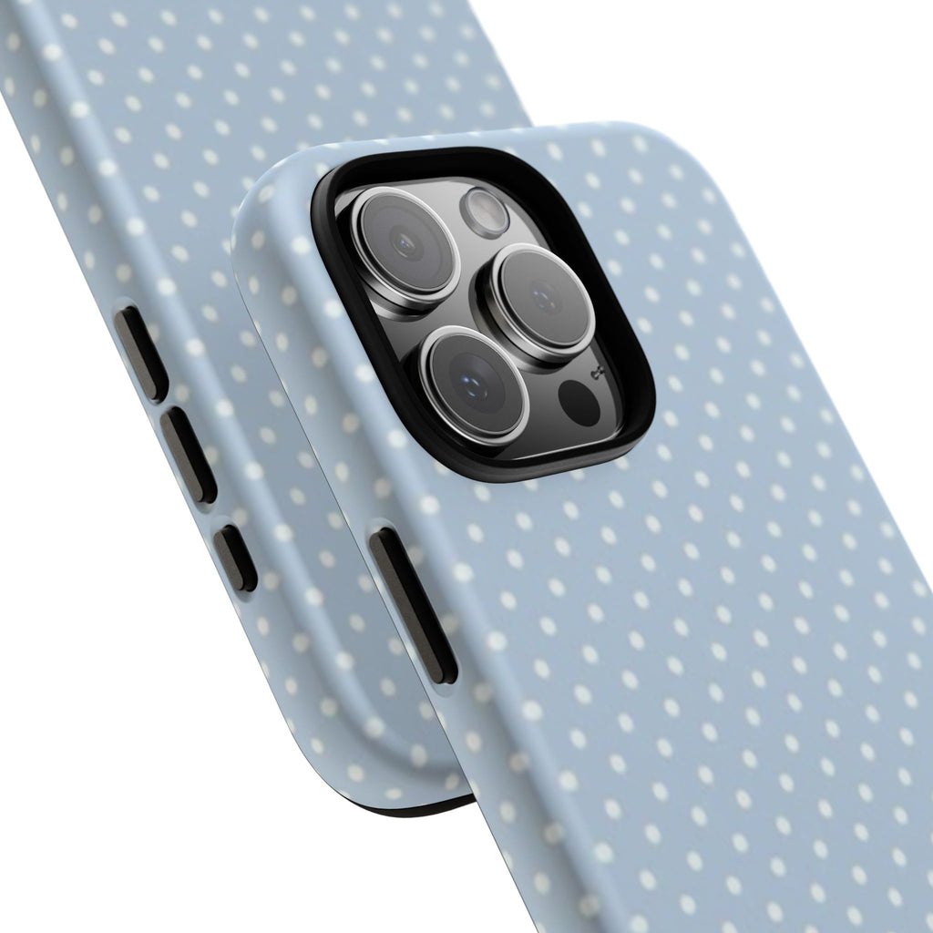 Pastel Blue Polka Dot Tough Phone Case — Protective iPhone Cover