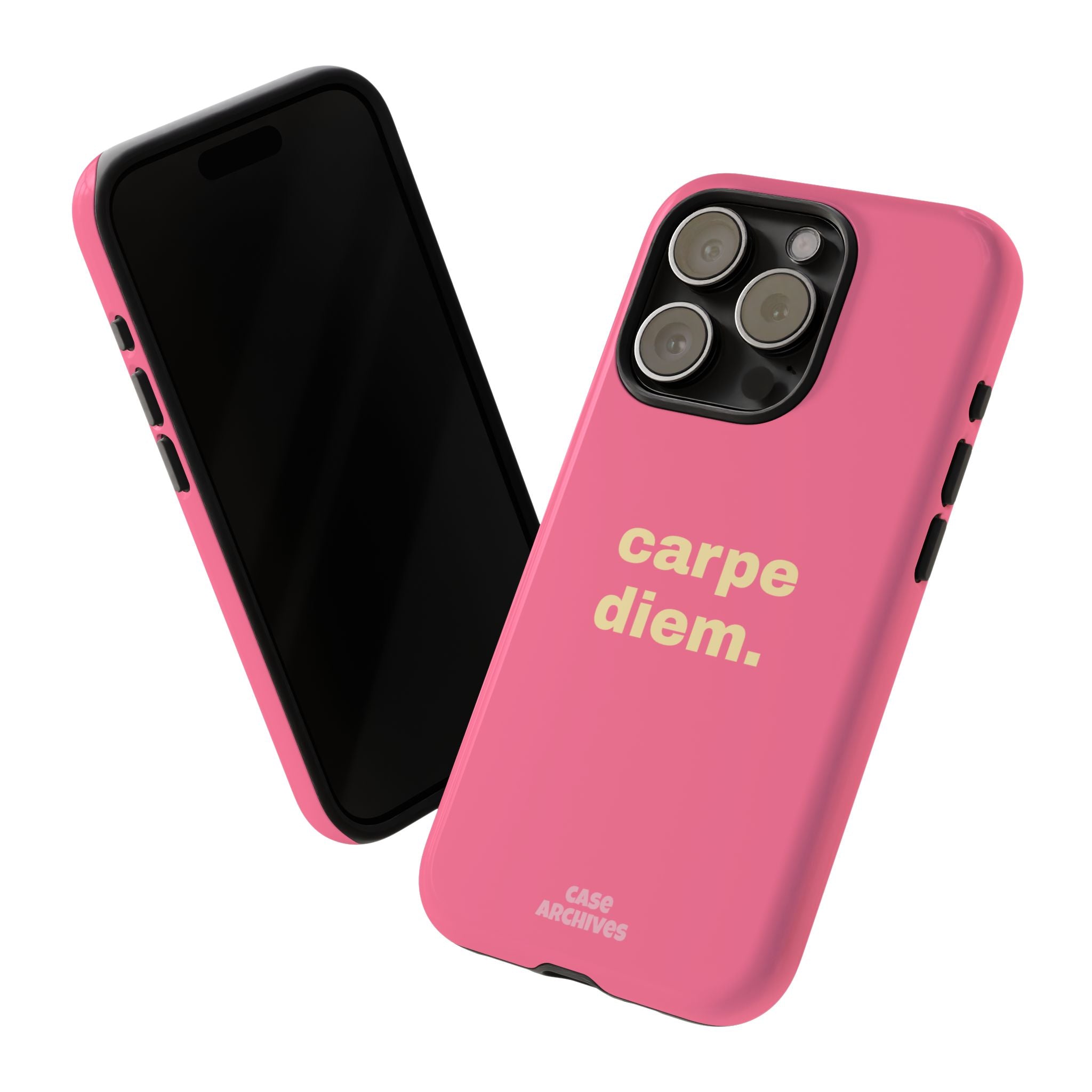 Pink "carpe diem." Tough Phone Case — Motivational Slim Protective Case