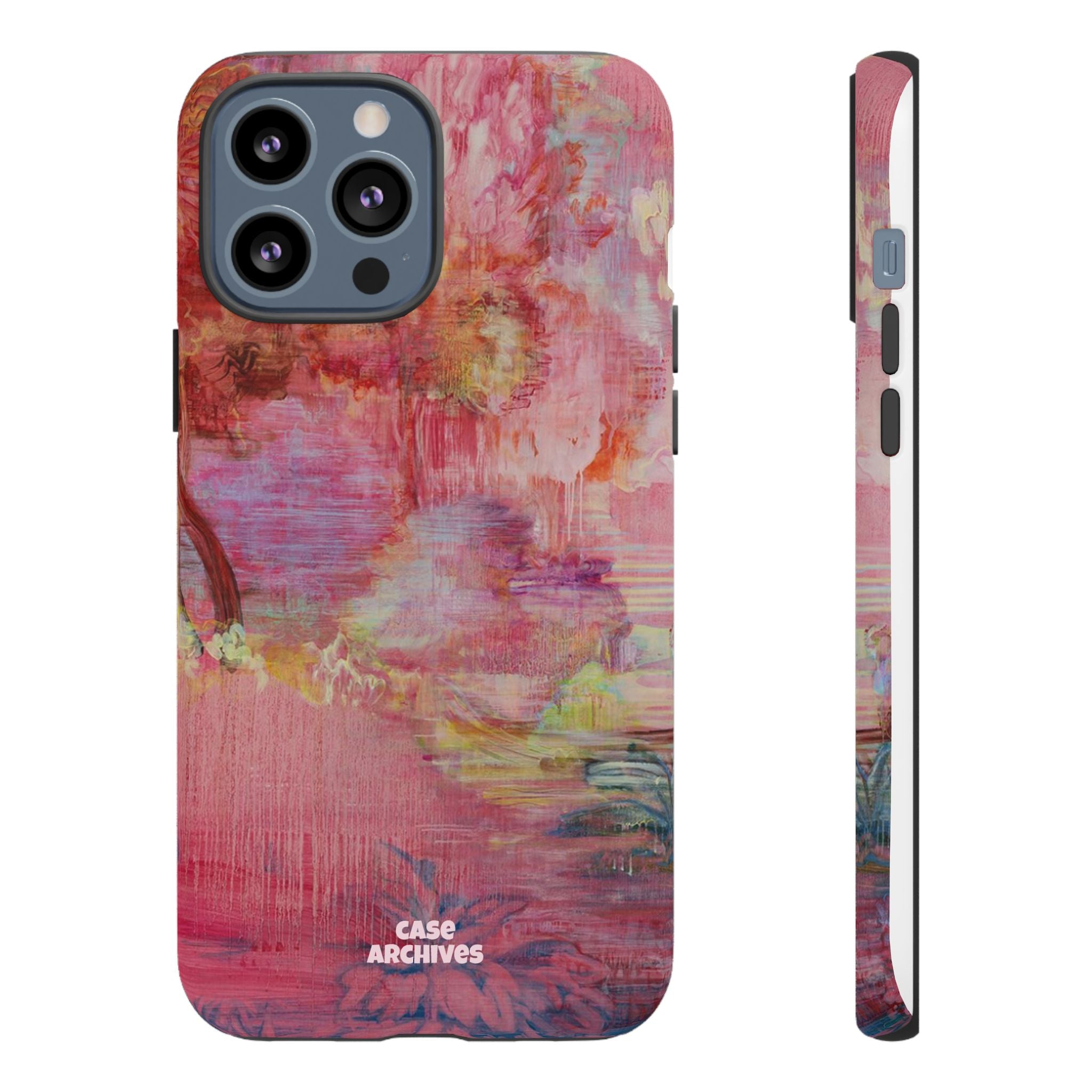 Floral Pink Abstract Phone Case — Tough Durable iPhone Cover