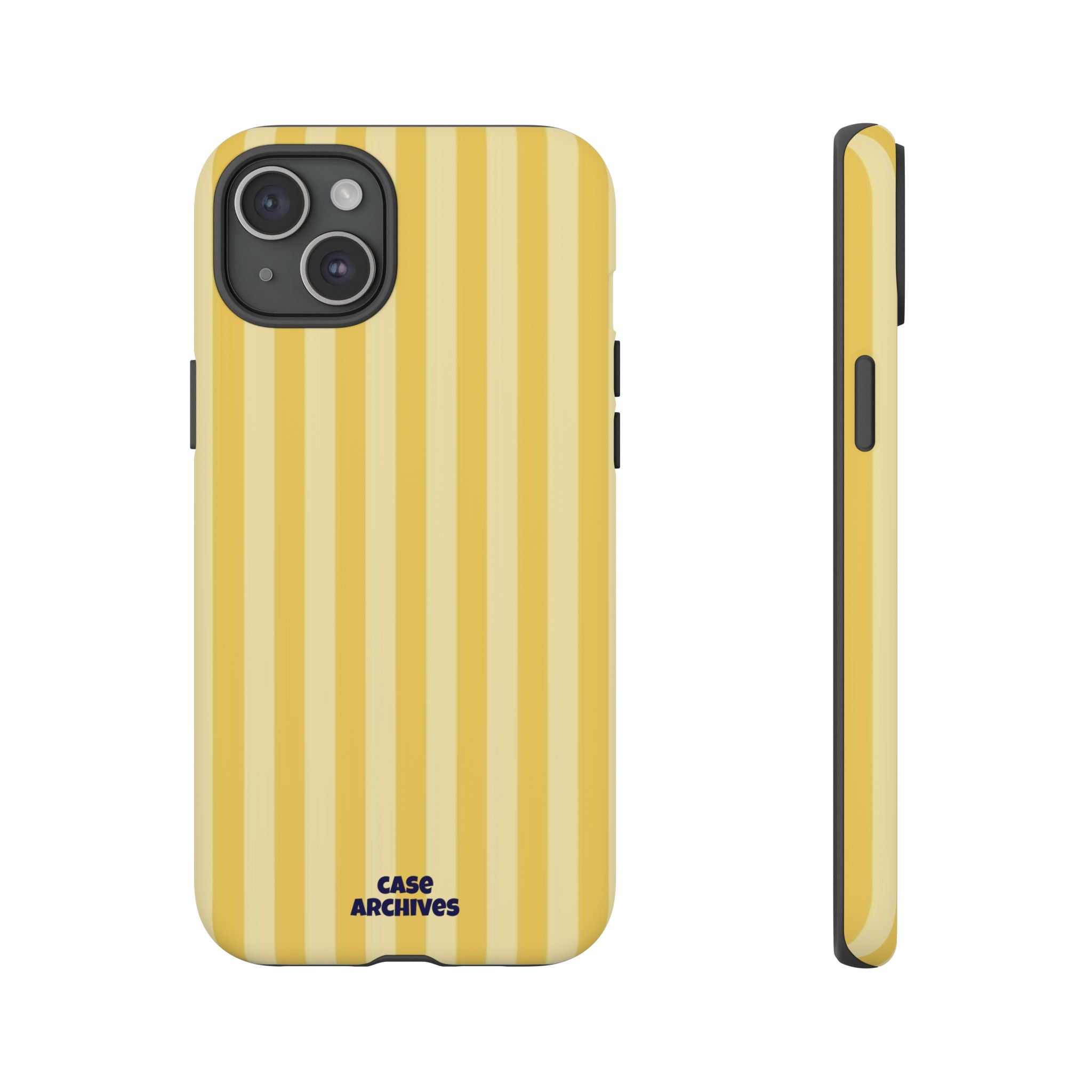 Yellow Striped Tough Phone Case – Durable Protective Cover (Case Archives)