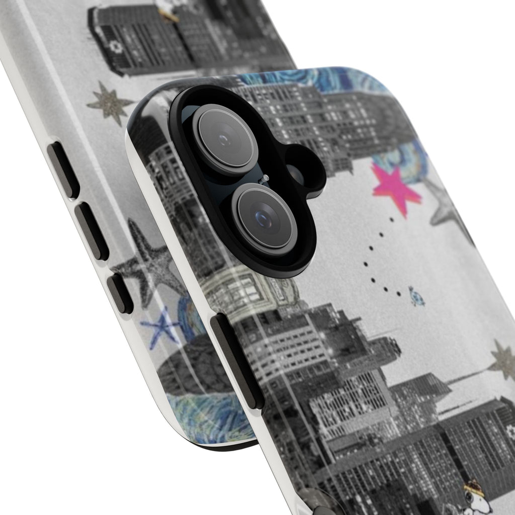 City Skyline Tough Phone Case – Statue of Liberty Urban Art Protective Cover