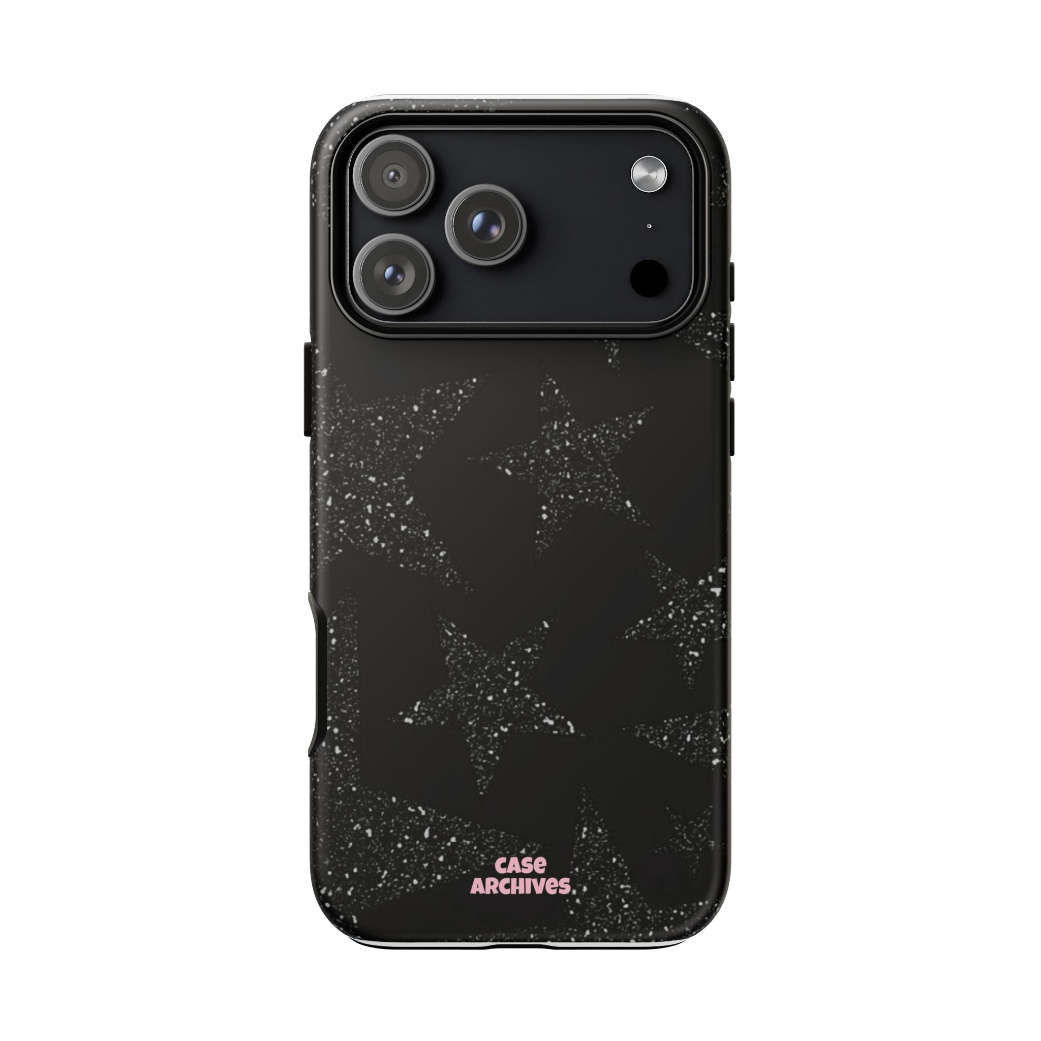 Glitter Star Tough Case — Black Sparkle Phone Protection