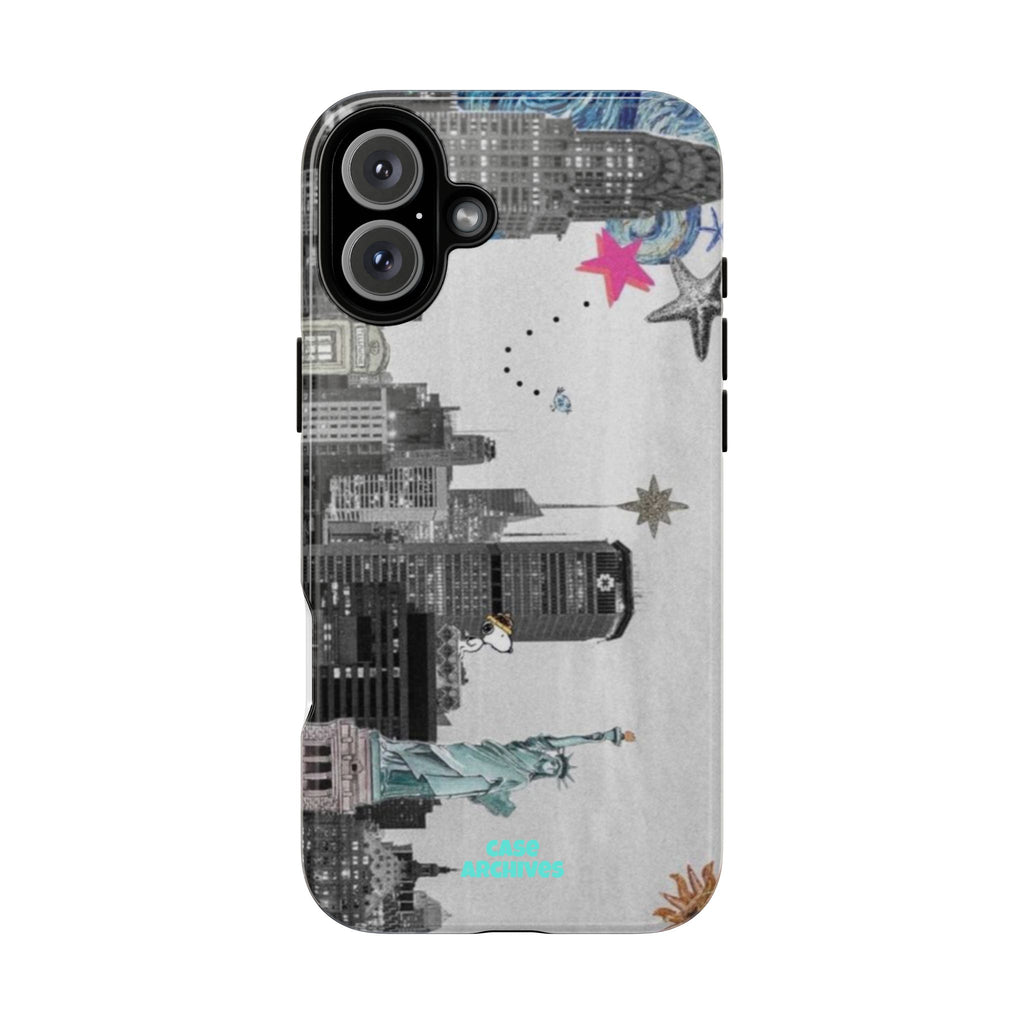 City Skyline Tough Phone Case – Statue of Liberty Urban Art Protective Cover