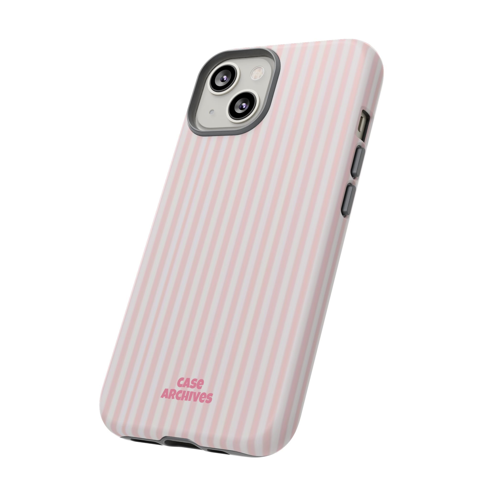 Pink Pastel Stripe Tough Phone Case — Protective iPhone Cover