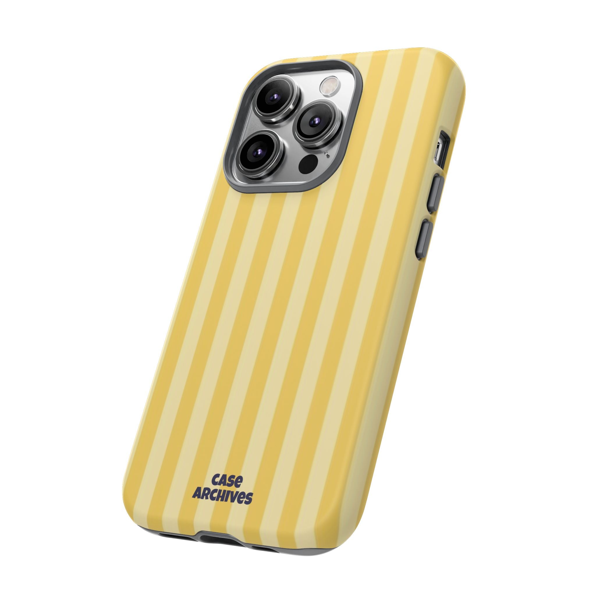 Yellow Striped Tough Phone Case – Durable Protective Cover (Case Archives)