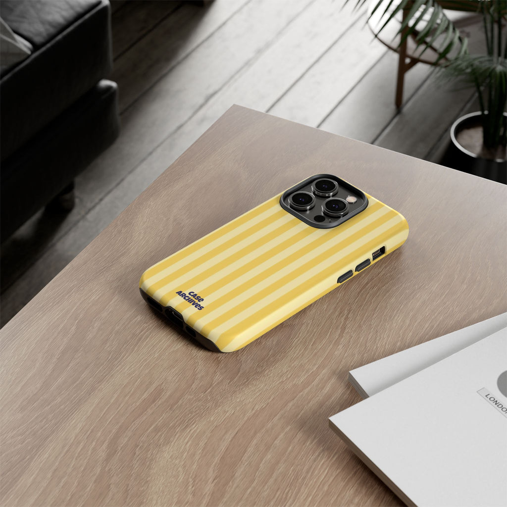 Yellow Striped Tough Phone Case – Durable Protective Cover (Case Archives)
