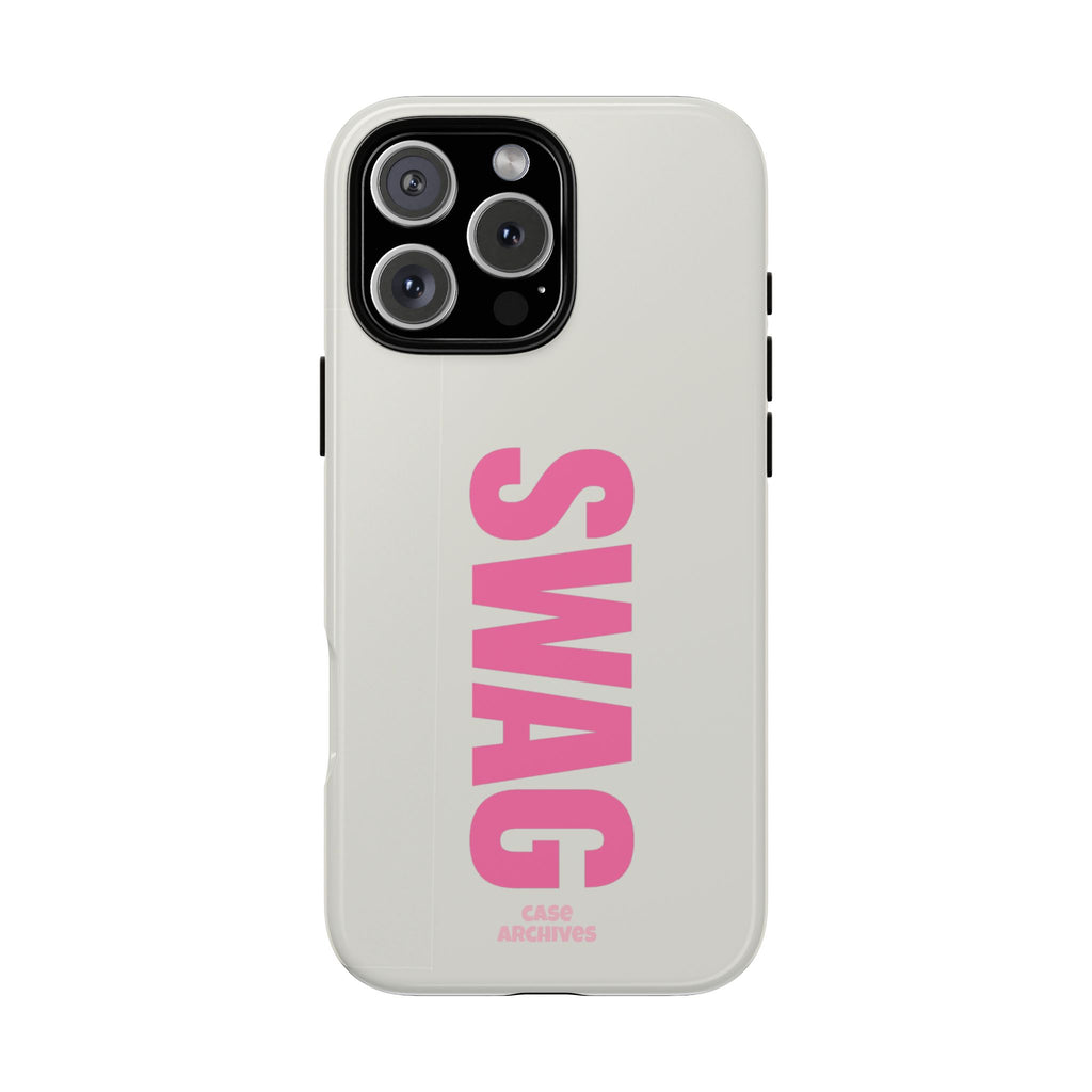 SWAG Phone Case — Bold Pink Vertical Text Tough Case