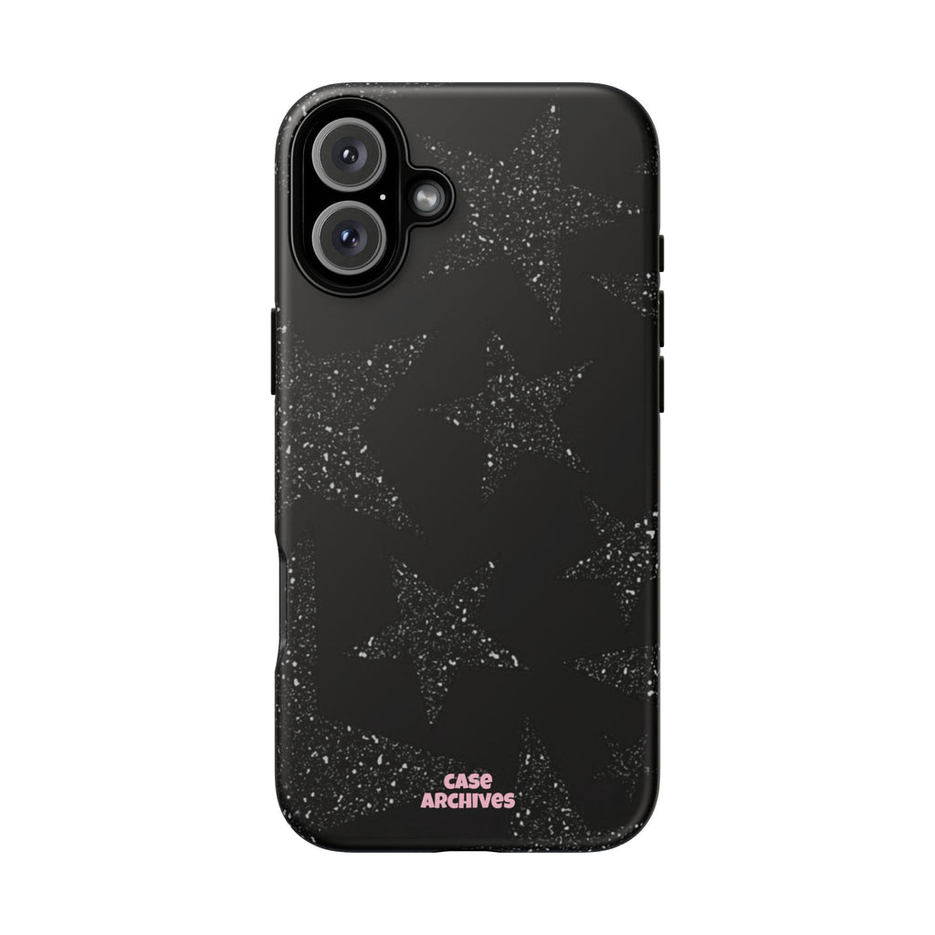 Glitter Star Tough Case — Black Sparkle Phone Protection