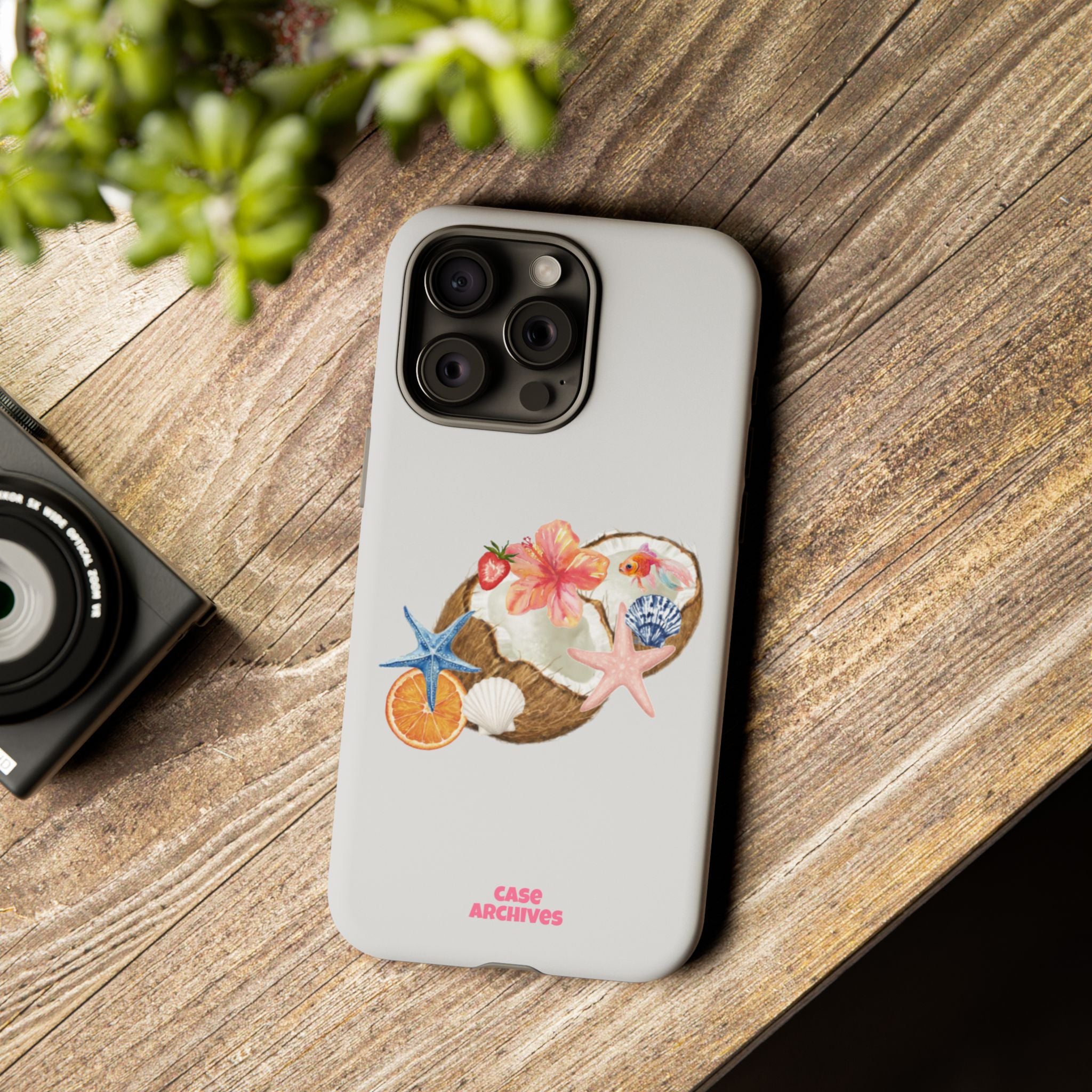 Beach Shells Tough Phone Case — Tropical Starfish & Hibiscus Design