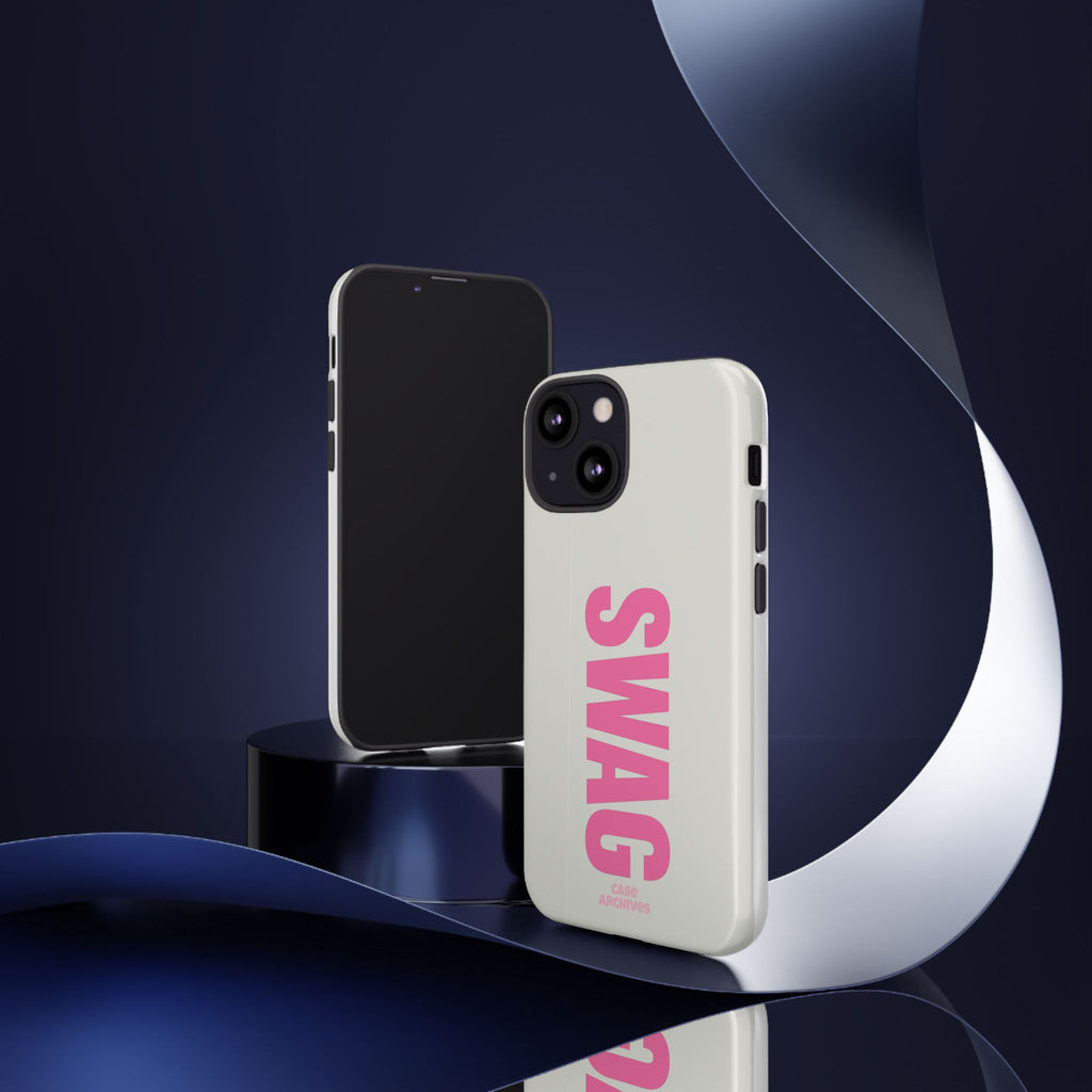 SWAG Phone Case — Bold Pink Vertical Text Tough Case
