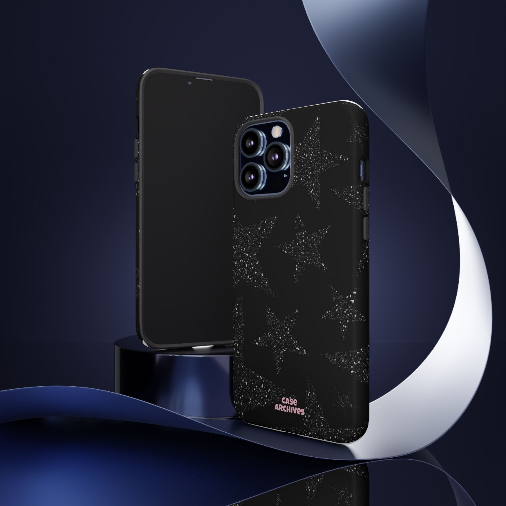 Glitter Star Tough Case — Black Sparkle Phone Protection