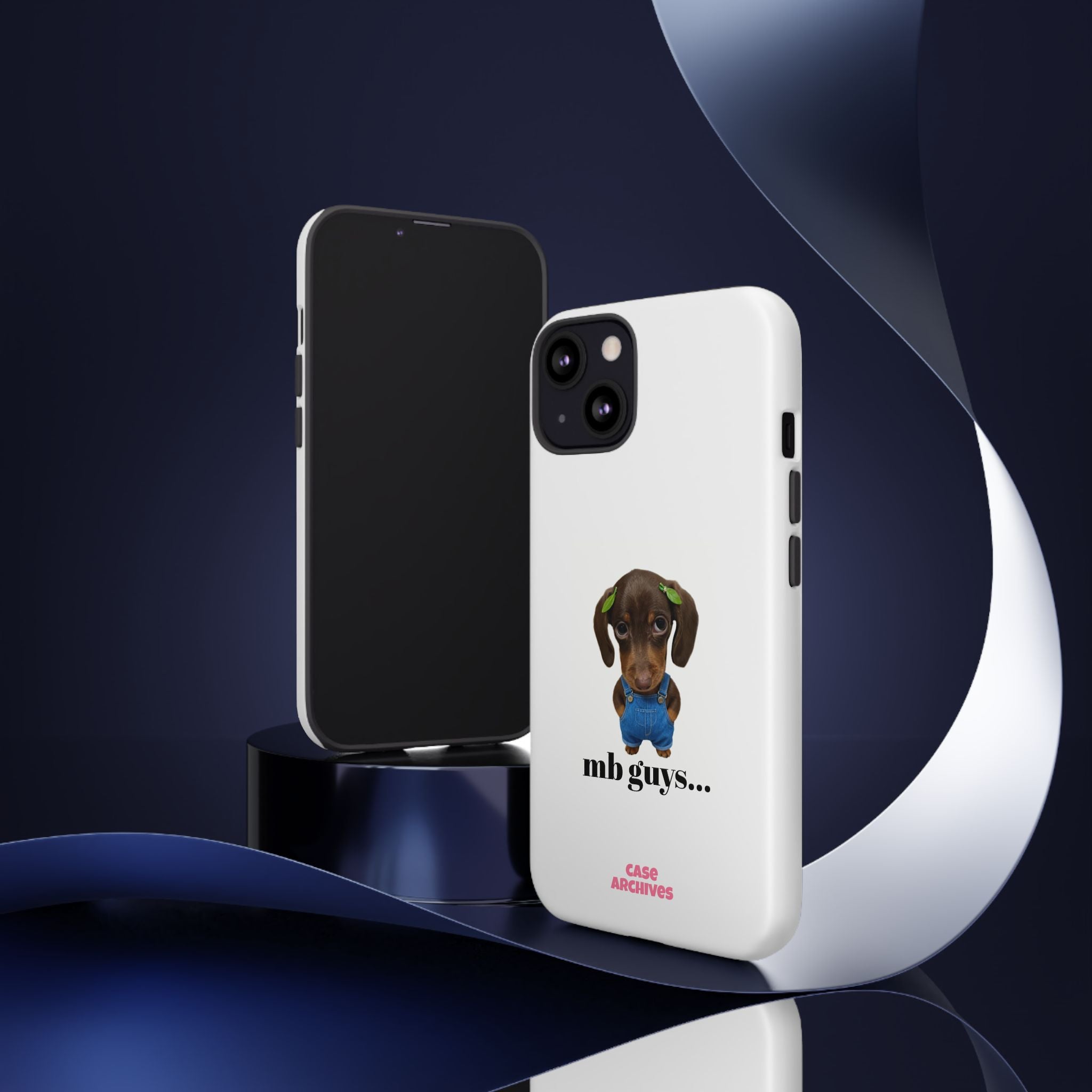 Phone Case — Cute Dachshund Puppy Design with 'nb guys...' Text