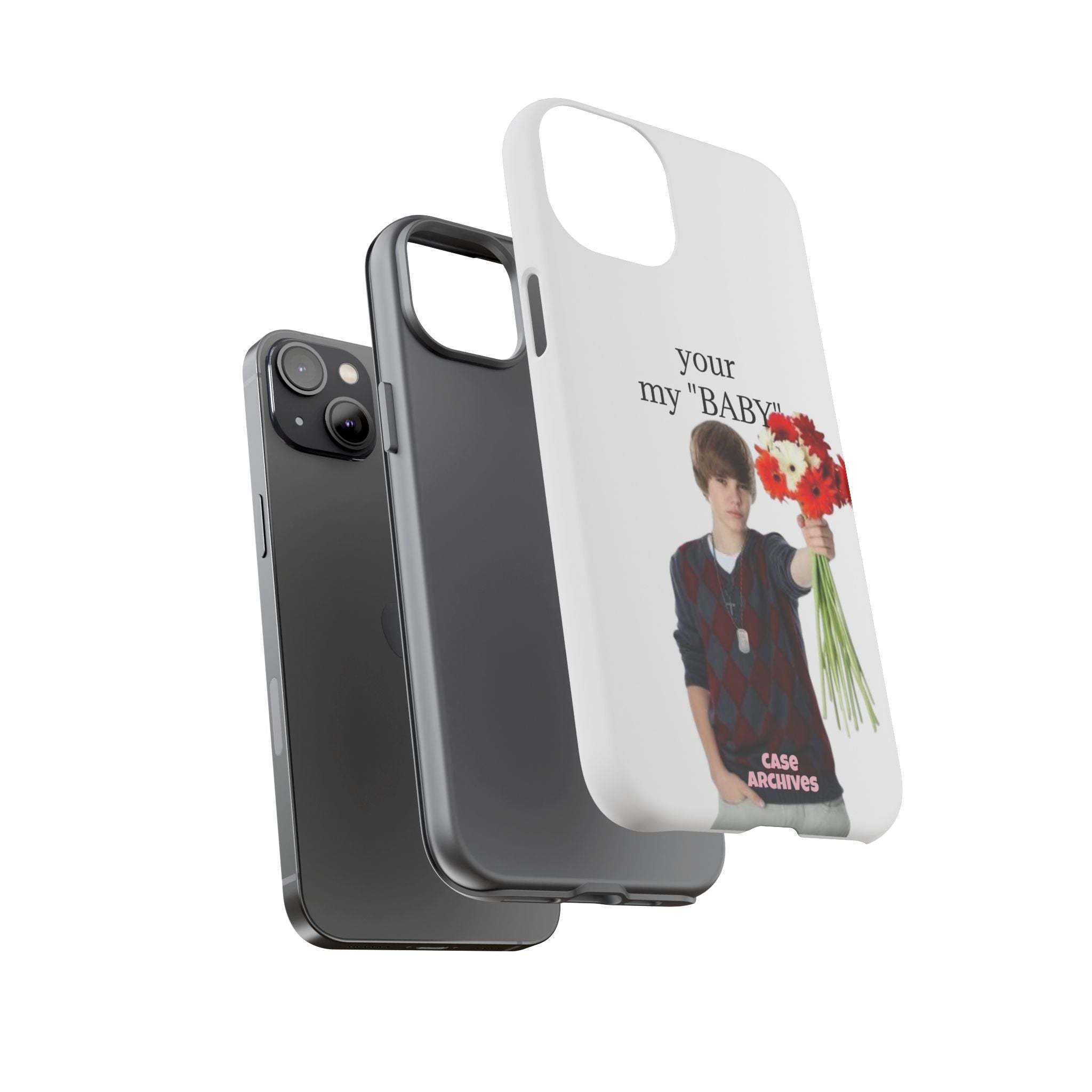 “your my 'BABY'” Justin Retro Photo Floral Design