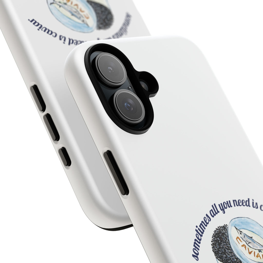 Caviar Illustration Phone Case — "sometimes all you need is caviar" Protective Hard Case