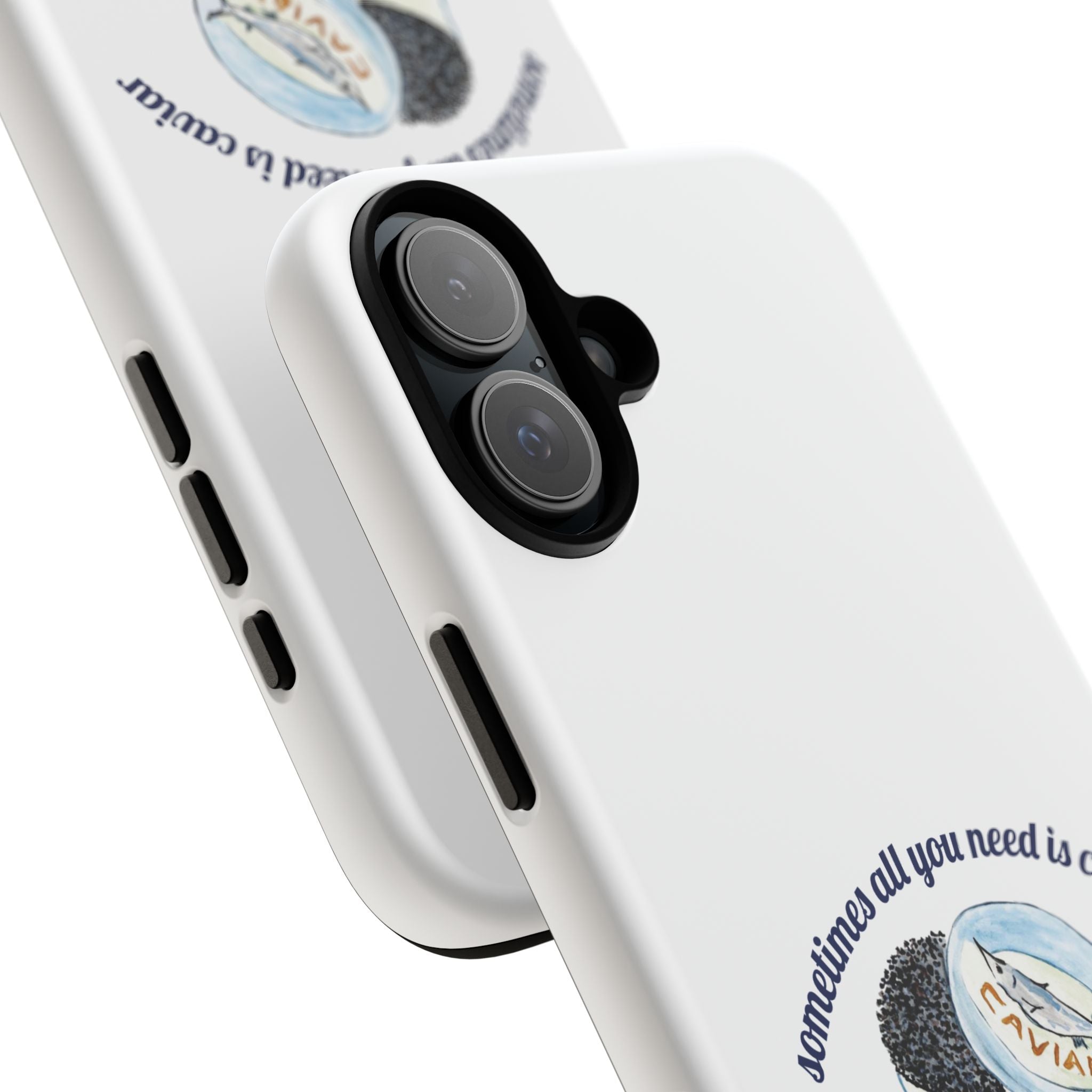 Caviar Illustration Phone Case — "sometimes all you need is caviar" Protective Hard Case